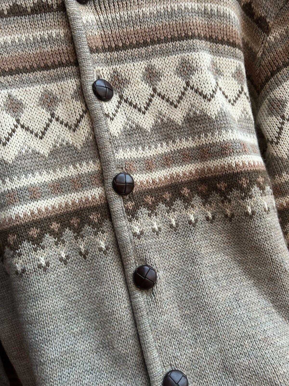Handmade × Vintage Vintage 60s Caldwell Patterned Wool Knitted Sweater Cardigan Size US XL / EU 56 / 4 - 5 Thumbnail