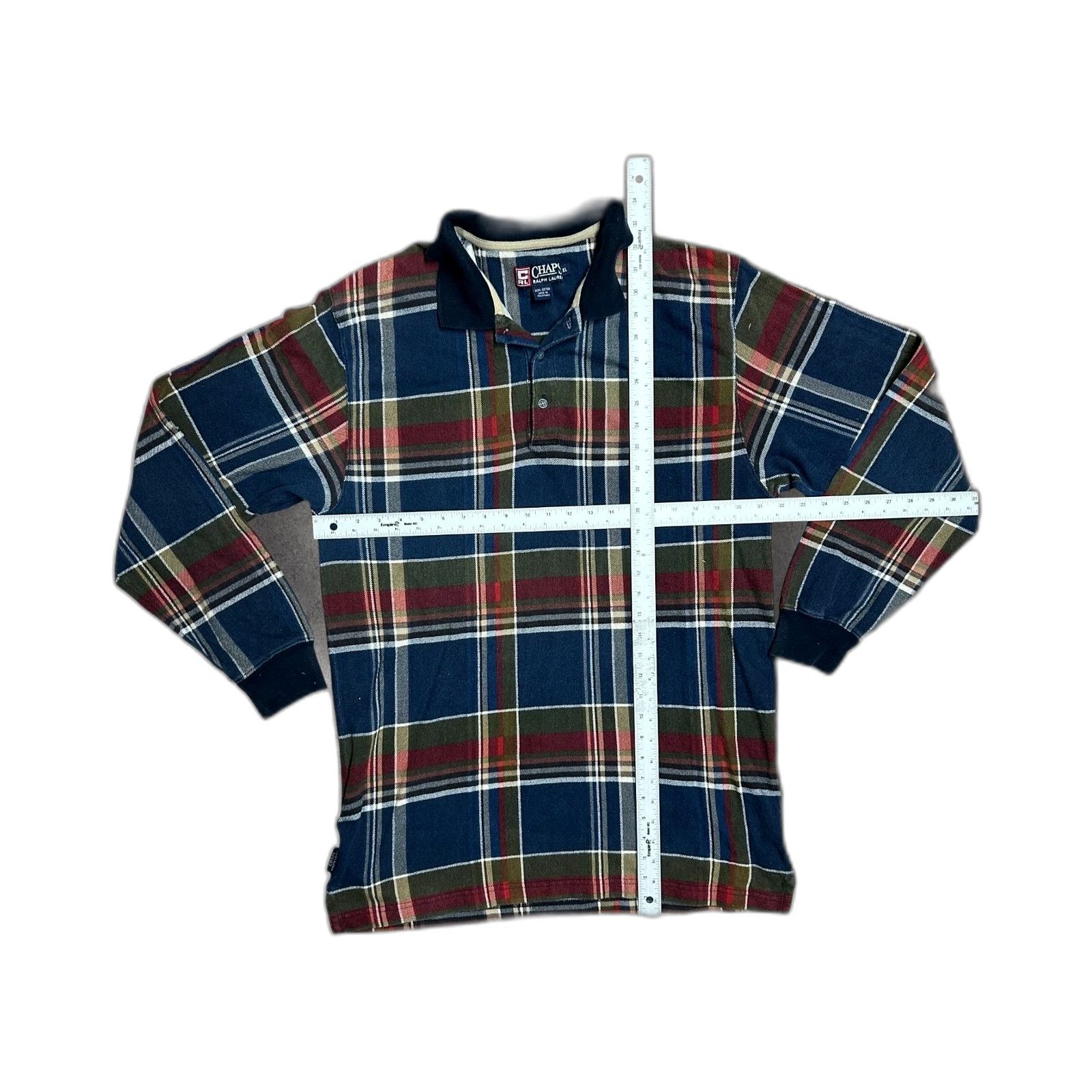 Chaps Vtg 90s Chaps Ralph Lauren Quarter Button Up Shirt Plaid Pre Size US L / EU 52-54 / 3 - 3 Thumbnail