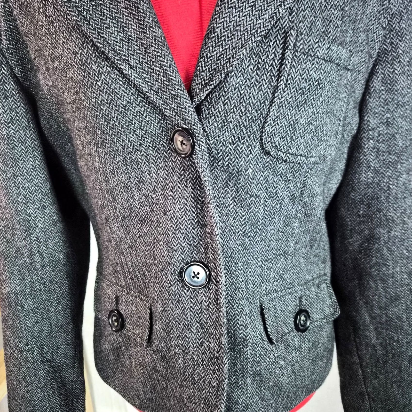 Eddie Bauer Eddie Bauer Womens Wool Blend Tweed Single Breast Blazer Gray Size M Regular Fit Jacket Size M / US 6-8 / IT 42-44 - 2 Thumbnail