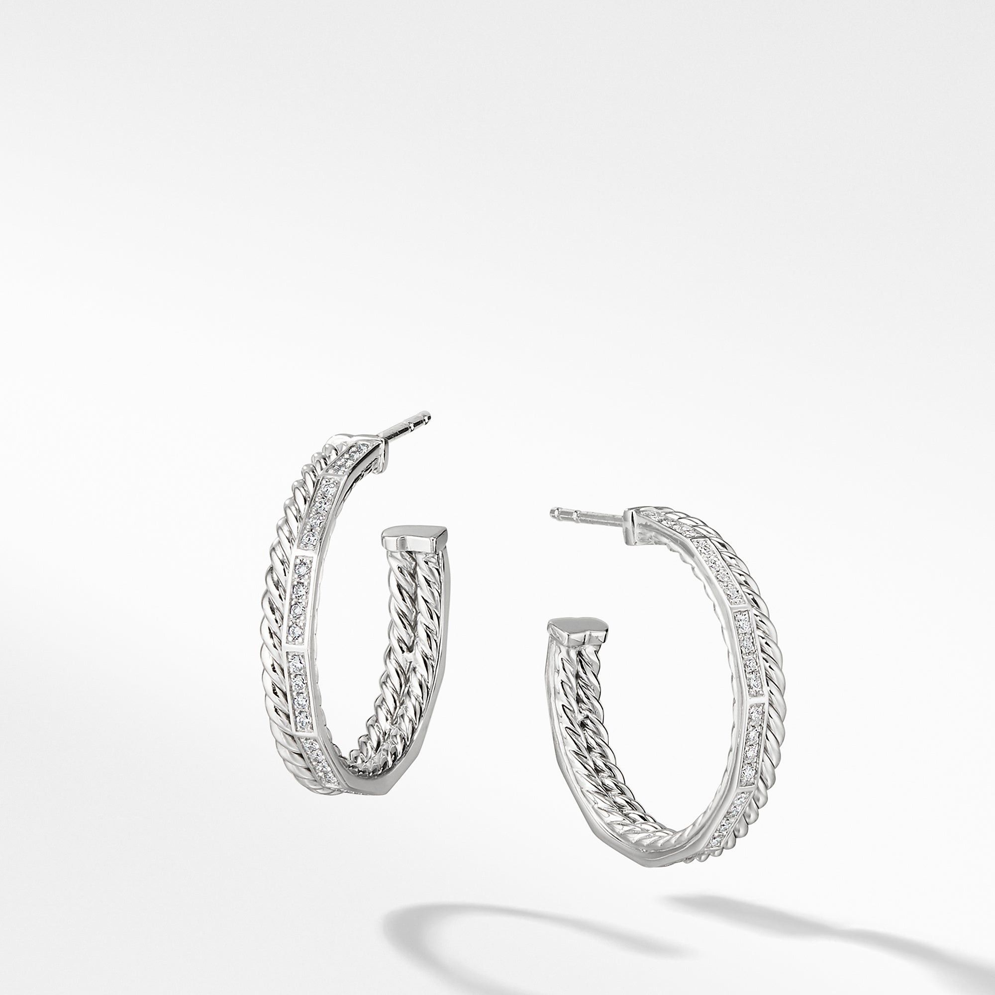 David Yurman o1w1db10325 Earrings in 18K White Gold with Pave Diamonds Size ONE SIZE - 1 Preview