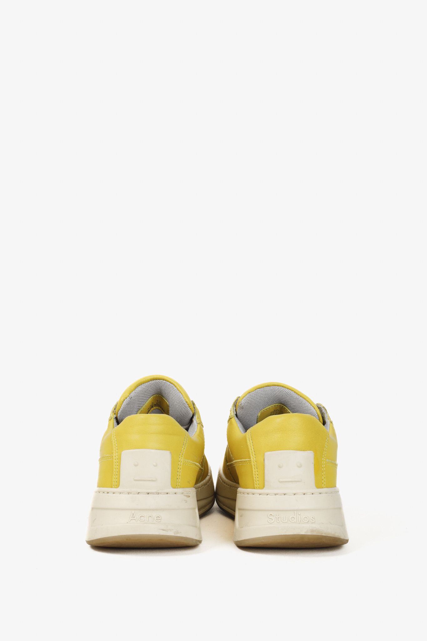 Acne Studios Acne Studios Perey Yellow Leather Low Top Lace Sneaker Size US 7.5 / IT 37.5 - 3 Thumbnail