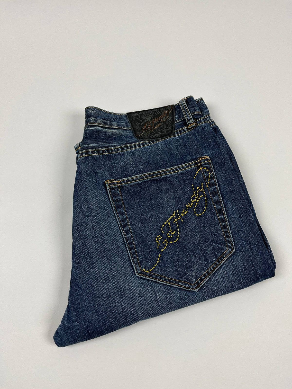 Ed Hardy Ed Hardy Distressed Embroidered Pocket Y2K Denim Size US 36 / EU 52 - 1 Thumbnail