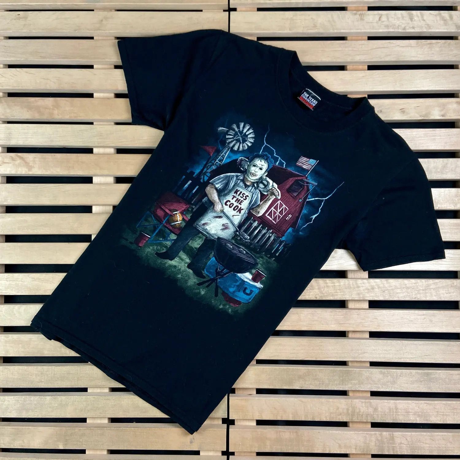 Vintage Mens Vintage T Shirt Kiss The Cook Size M Size US M / EU 48-50 / 2 - 1 Thumbnail