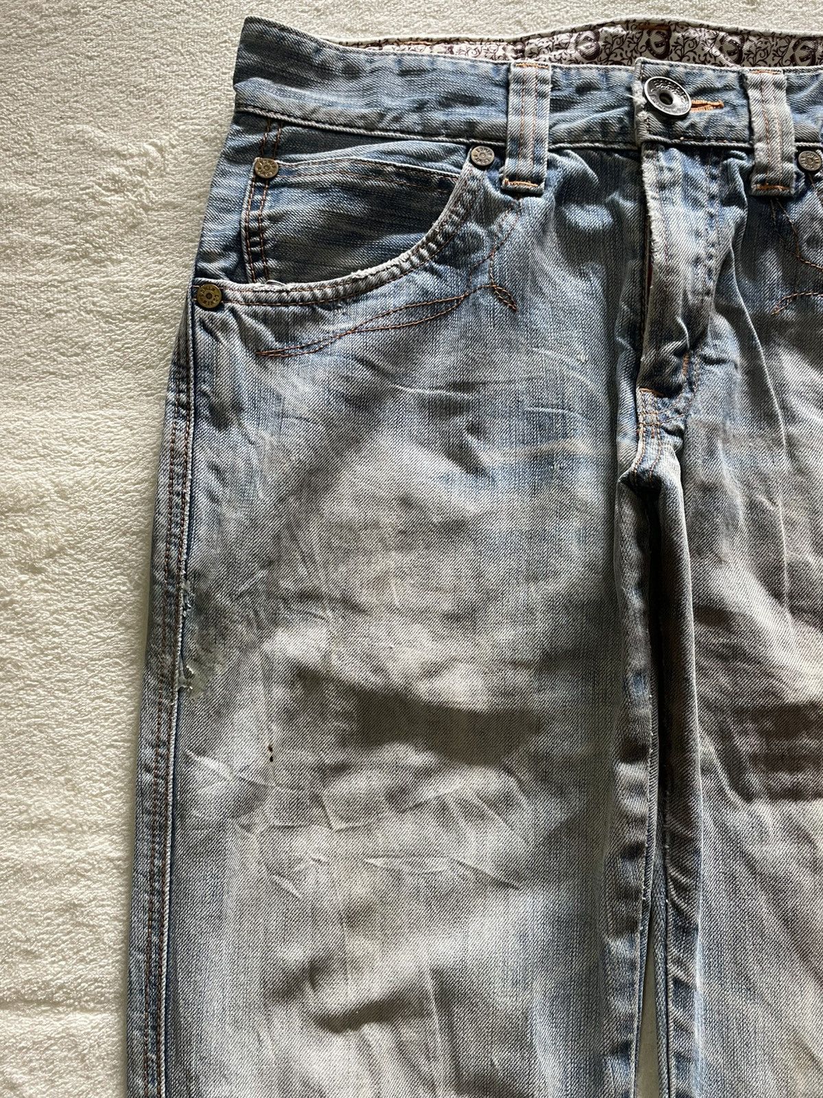 Edwin Vintage Edwin Boot Cut Mudwash Faded Distress Denim Jeans Size US 32 / EU 48 - 5 Thumbnail