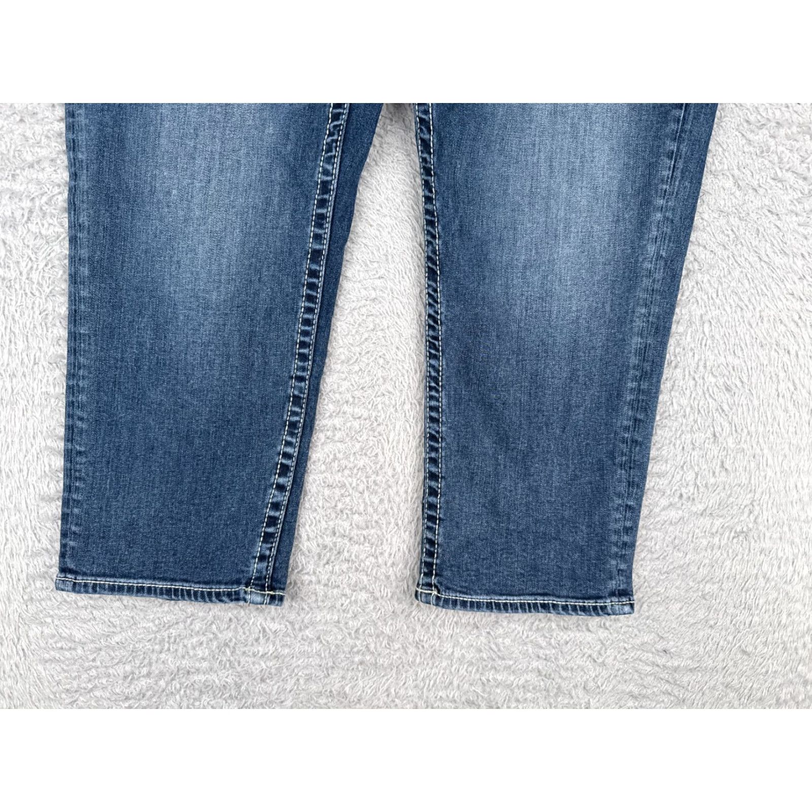 Vintage VIGOSS Jeans Womens 12 Blue Denim Carpi Embroidered Mid Rise Cotton Blend 32x21 Jeans Size 34" / US 12 / IT 48 - 2 Thumbnail