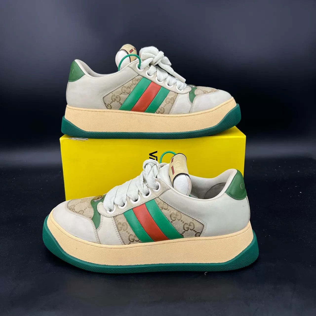 Gucci Gucci Rhyton Enamel Green US9.5/EU43.5 Size US 10.5 / EU 43-44 - 4 Thumbnail