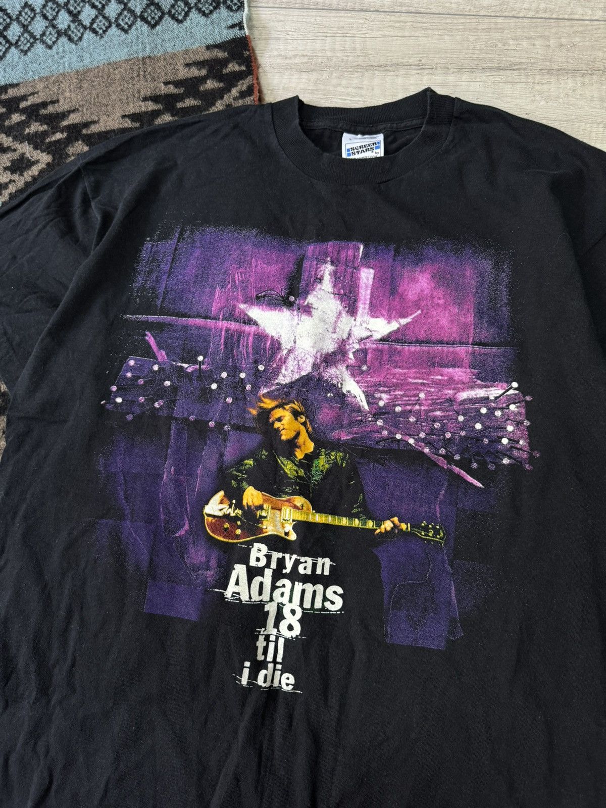 Vintage Vintage 90s Bryan Adam 18 Till I Die tour shirts Size US L / EU 52-54 / 3 - 3 Thumbnail