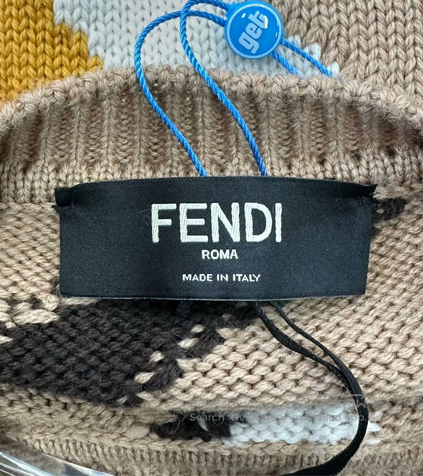Fendi FENDI Khaki patterned woolen sweater| Size US M / EU 48-50 / 2 - 4 Thumbnail