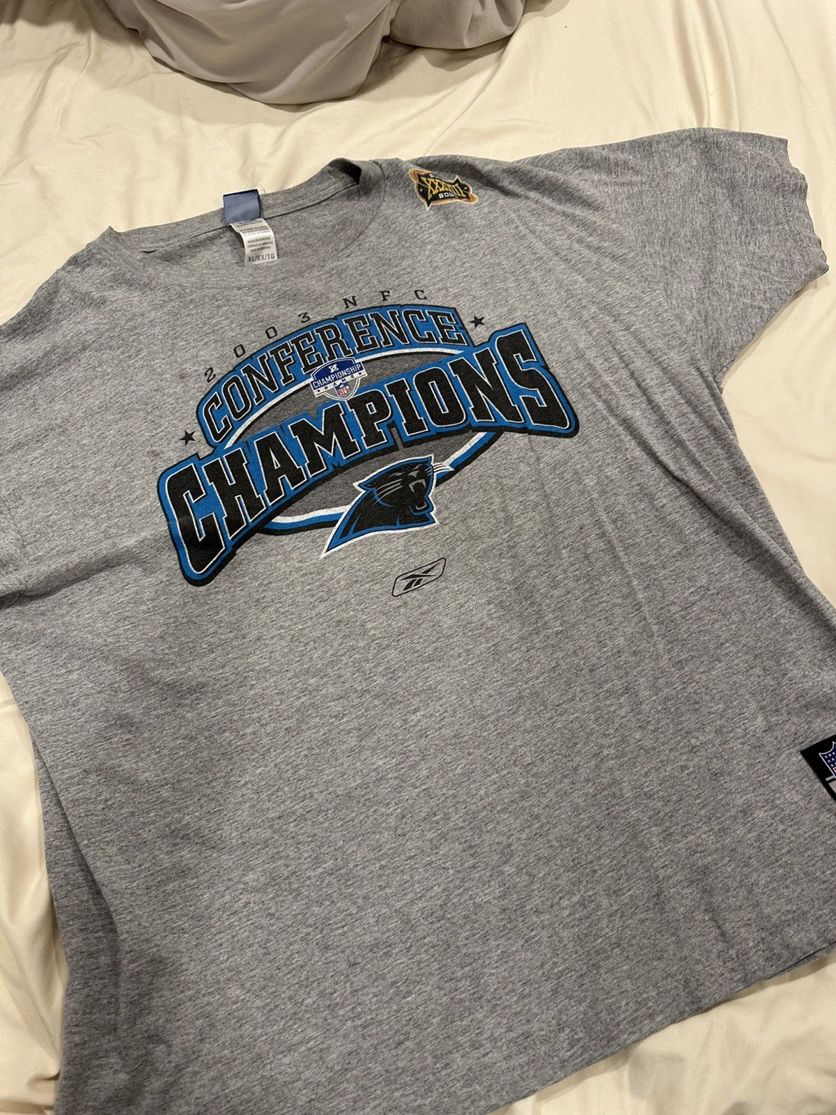 Reebok VINTAGE Carolina Panthers 2003 NFC Conf shirt Size US XL / EU 56 / 4 - 1 Thumbnail