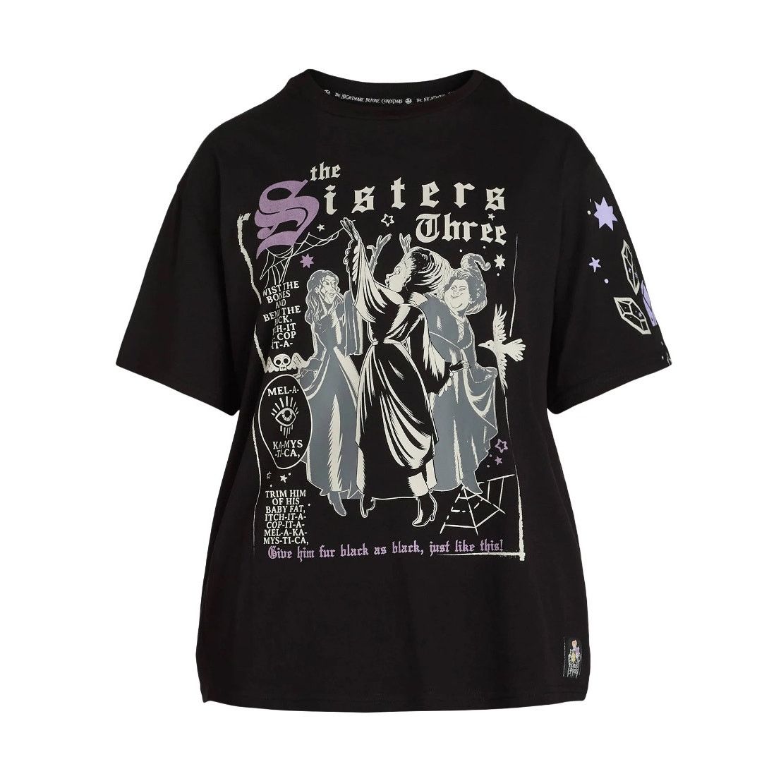 Disney Hocus Pocus Movie 3 Sisters Black Graphic T-Shirt Tee Top Size XXS / US 00 / IT 34 - 3 Thumbnail