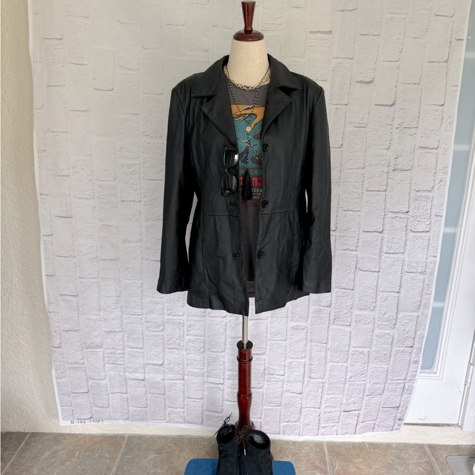 Vintage 100% Leather Vintage Style Blazer. DIALOGUE Leather Jacket Size L / US 10 / IT 46 - 8 Thumbnail