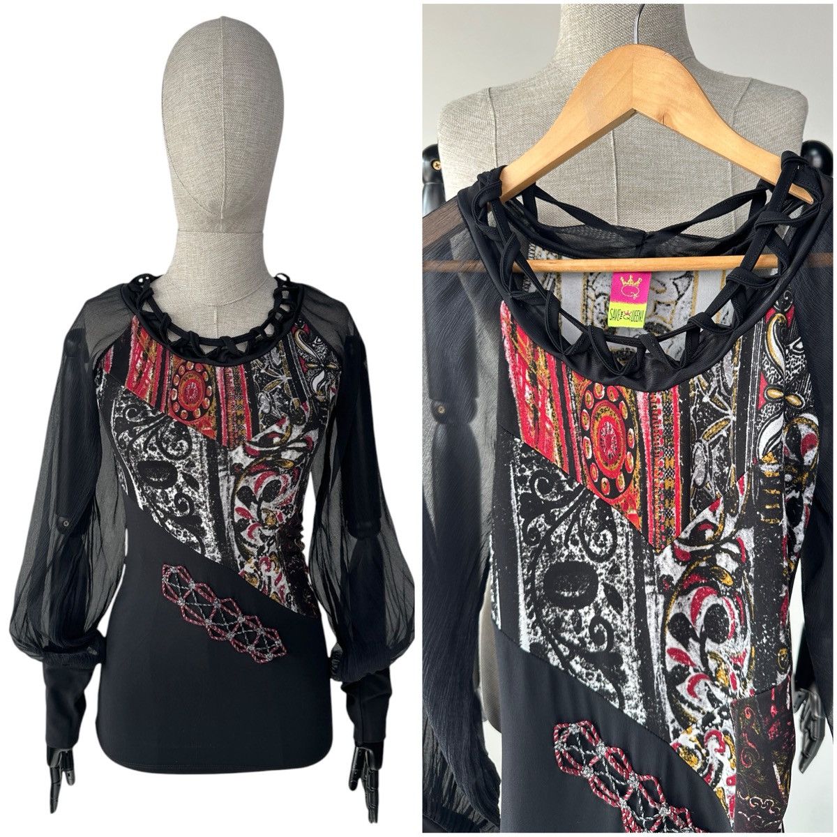 Japanese Brand Save The Queen Mesh Sleeve Top Blouse Avant Garde Size M Size M / US 6-8 / IT 42-44 - 1 Thumbnail