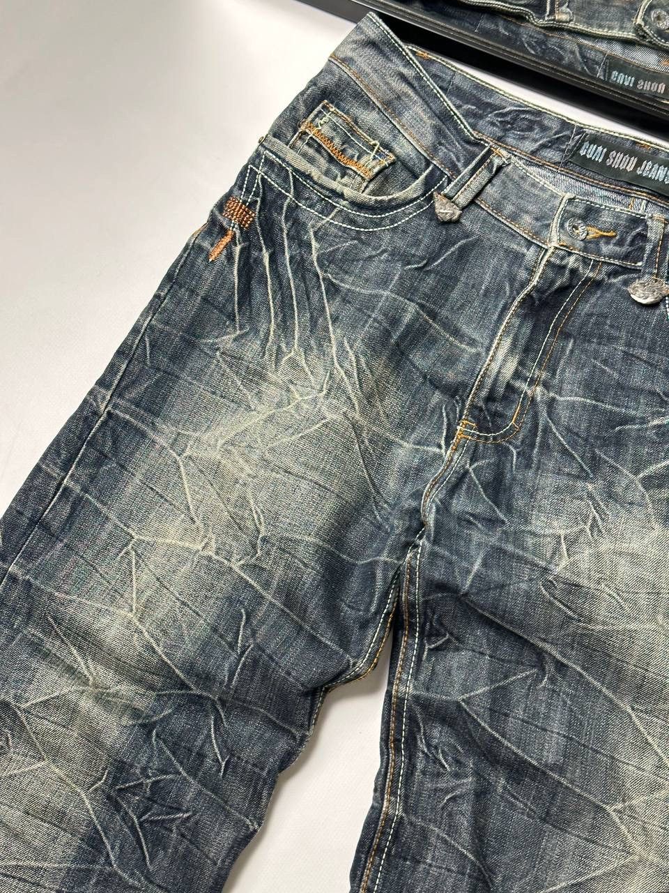 Vintage 🔥Vintage 90s G Star Style Washed Distress Japan Jeans Y2K Size US 34 / EU 50 - 7 Thumbnail