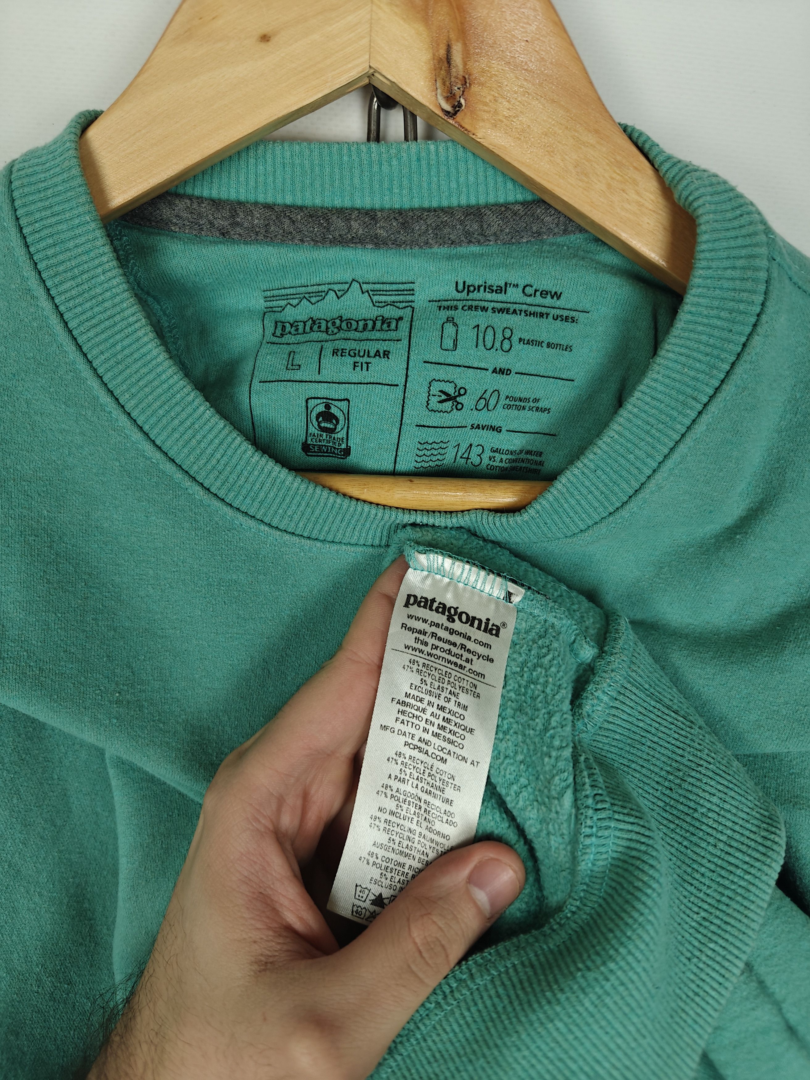 Patagonia Patagonia Sweatshirt Crewneck Pullover Regular Fit Emerald L Size US L / EU 52-54 / 3 - 9 Thumbnail