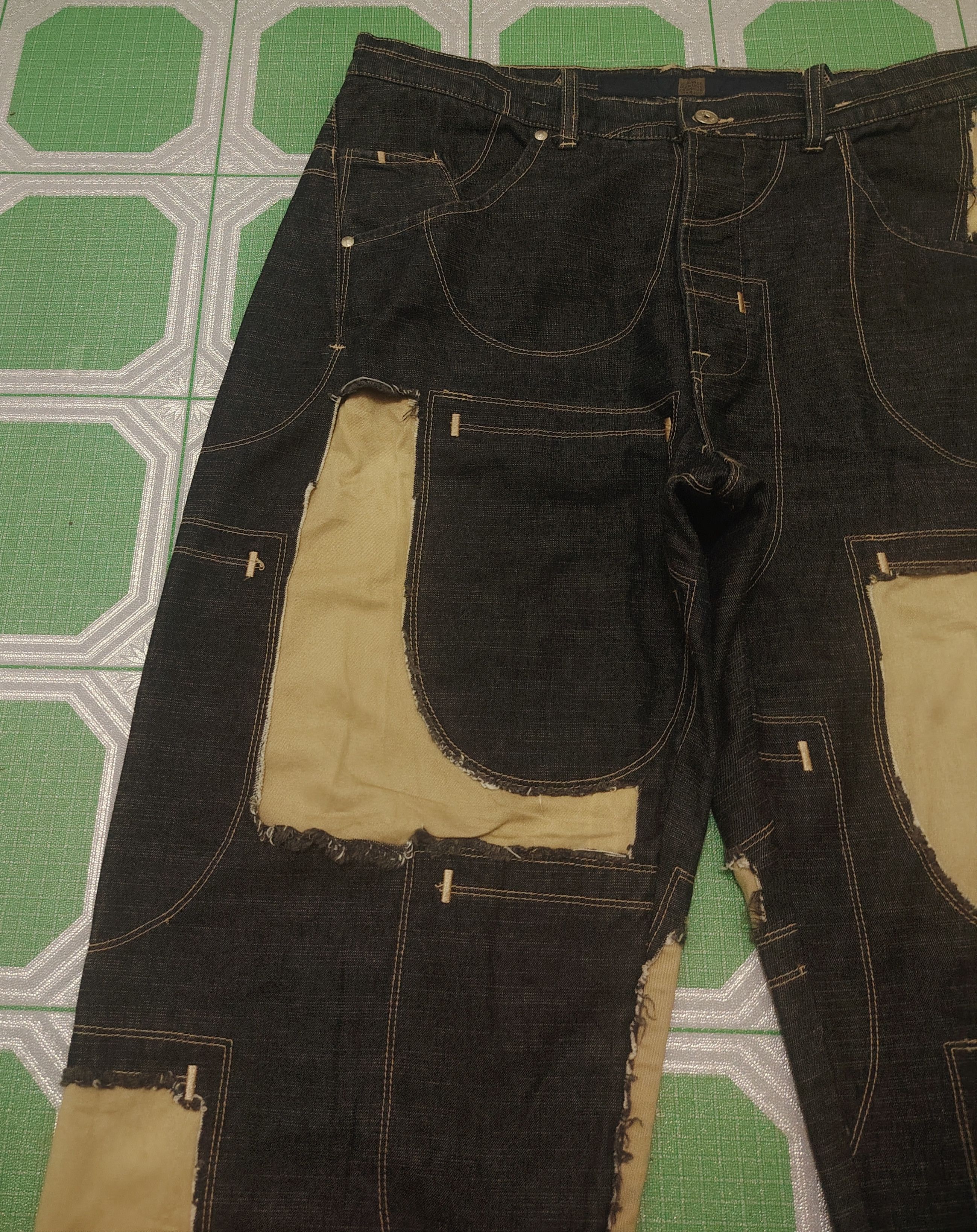 Who Decides War Rare!!! Marithe Francois Girbaud Patchwork Baggy Pants Jeans Size US 38 / EU 54 - 15 Thumbnail