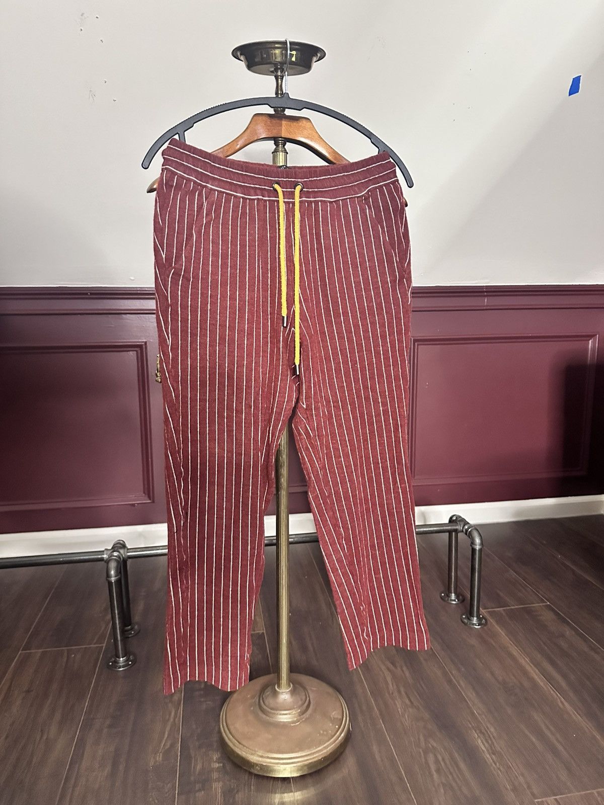 Pyer Moss RUNWAY striped wool mohair knit cropped sweatpants Size US 30 / EU 46 - 1 Thumbnail