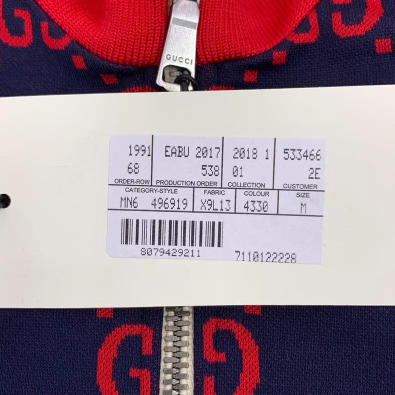 Gucci Gucci Dark blue logo jacquad full print lapel zipper long- Size US M / EU 48-50 / 2 - 7 Thumbnail
