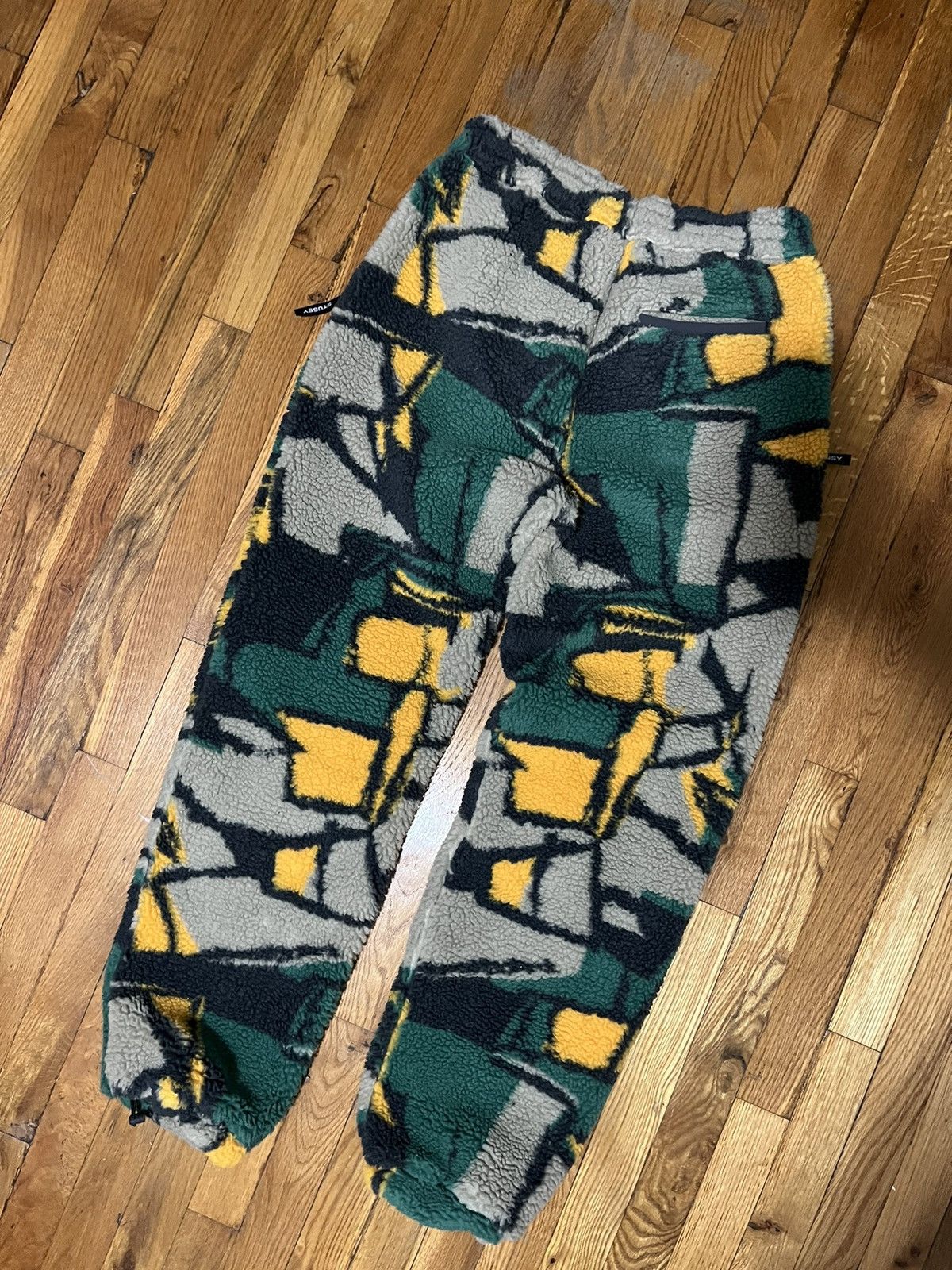 Stussy Stüssy Teddy Fleece Pants Joggers Green khaki Winter grey Size US 30 / EU 46 - 7 Thumbnail