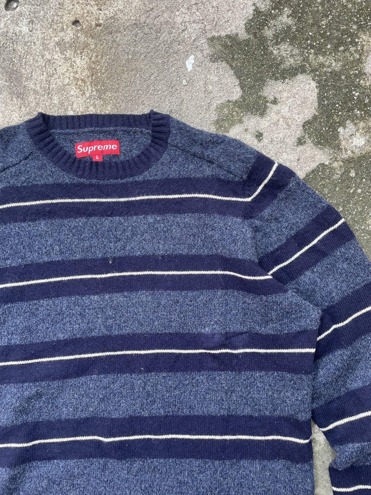 Supreme Supreme Blue Stripe Sweater Size US L / EU 52-54 / 3 - 2 Thumbnail