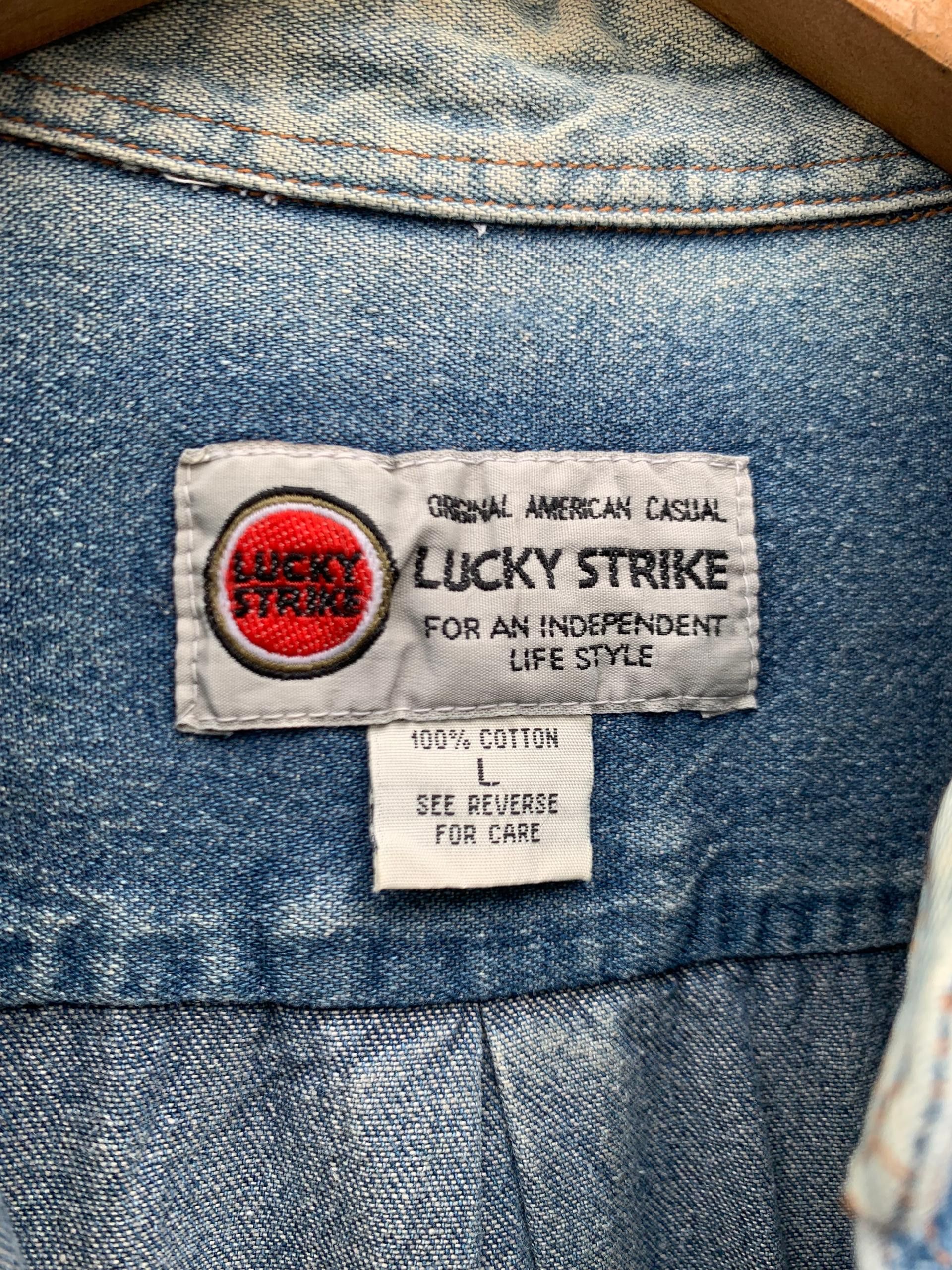 Vintage Vintage Lucky Strike Jeans Shirt Size US L / EU 52-54 / 3 - 6 Thumbnail