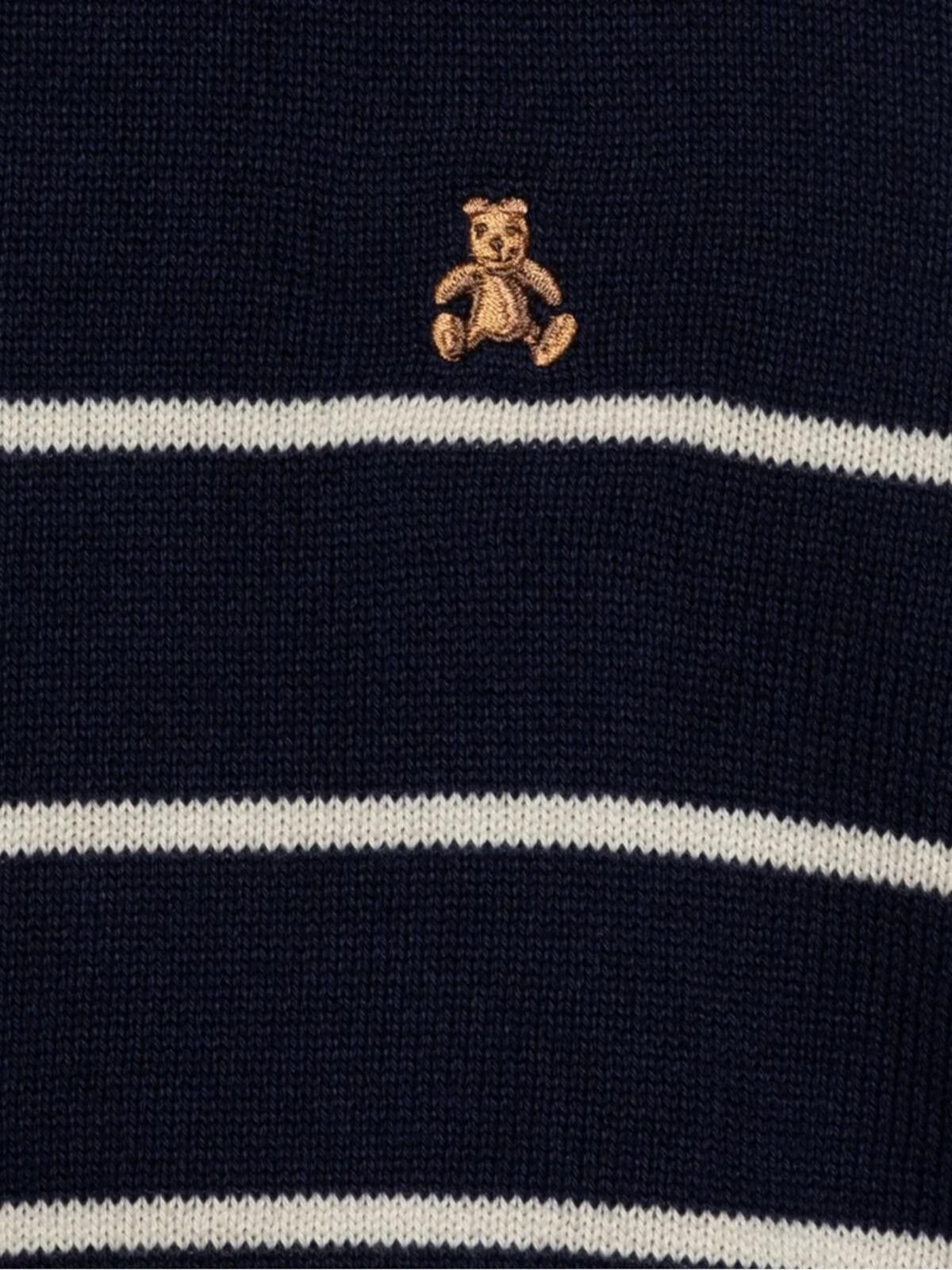Gap Baby Gap / Stripe Crew Bear Sweater / Navy 2Y Size US XXS / EU 40 - 11 Thumbnail