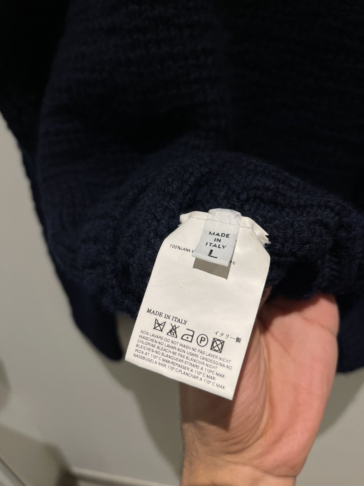 Maison Margiela Maison Margiela AW06 Navy Wool Shawl Collar Knit Sweater Size US L / EU 52-54 / 3 - 19 Thumbnail