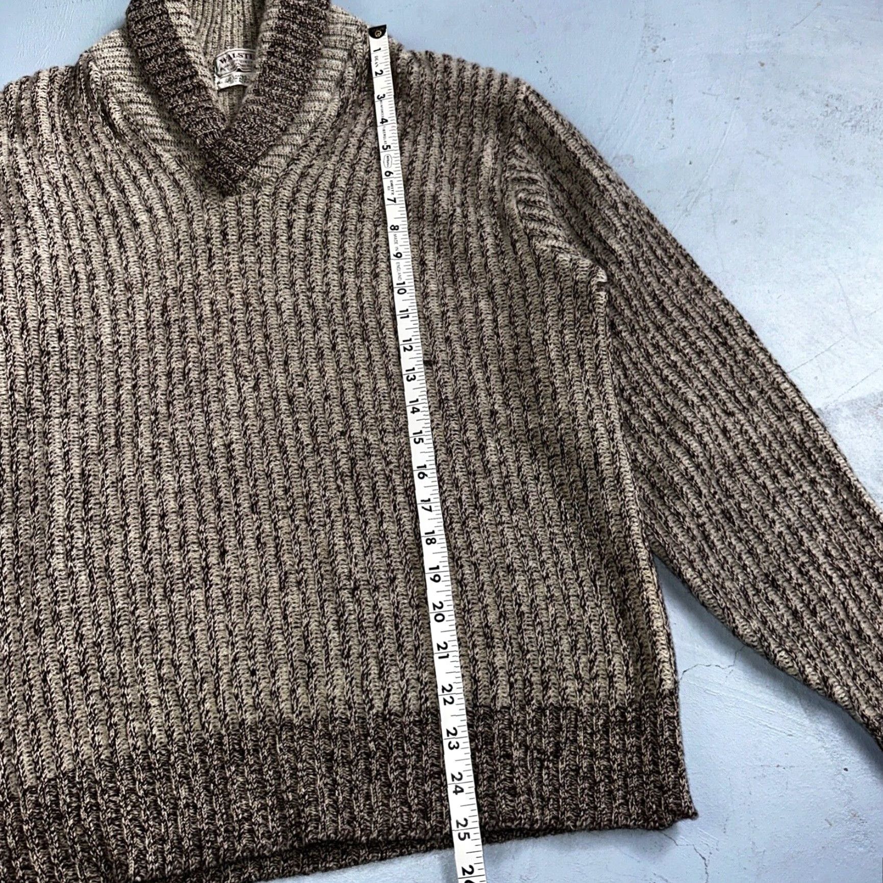 Vintage VINTAGE 1950s Walsted Wool Pullover Shawl Sweater Rockabilly 44 Brown Size US XXL / EU 58 / 5 - 4 Thumbnail