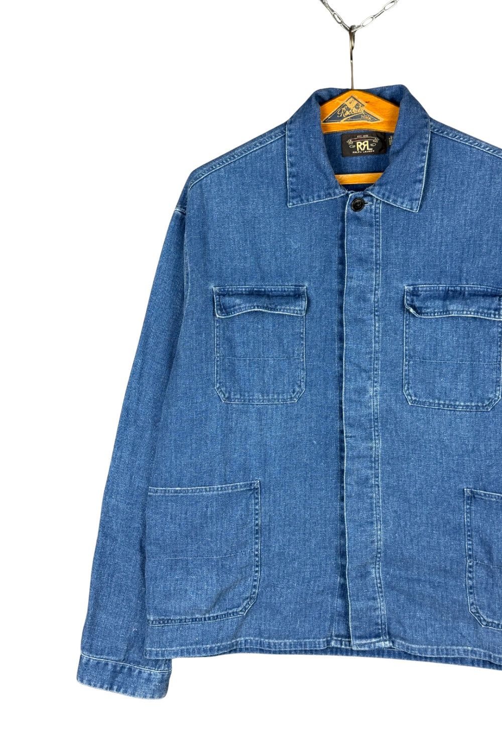 RRL Ralph Lauren RRL Cotton-Linen Herringbone Denim Work Jacket - ss15 est, Size US L / EU 52-54 / 3 - 5 Thumbnail