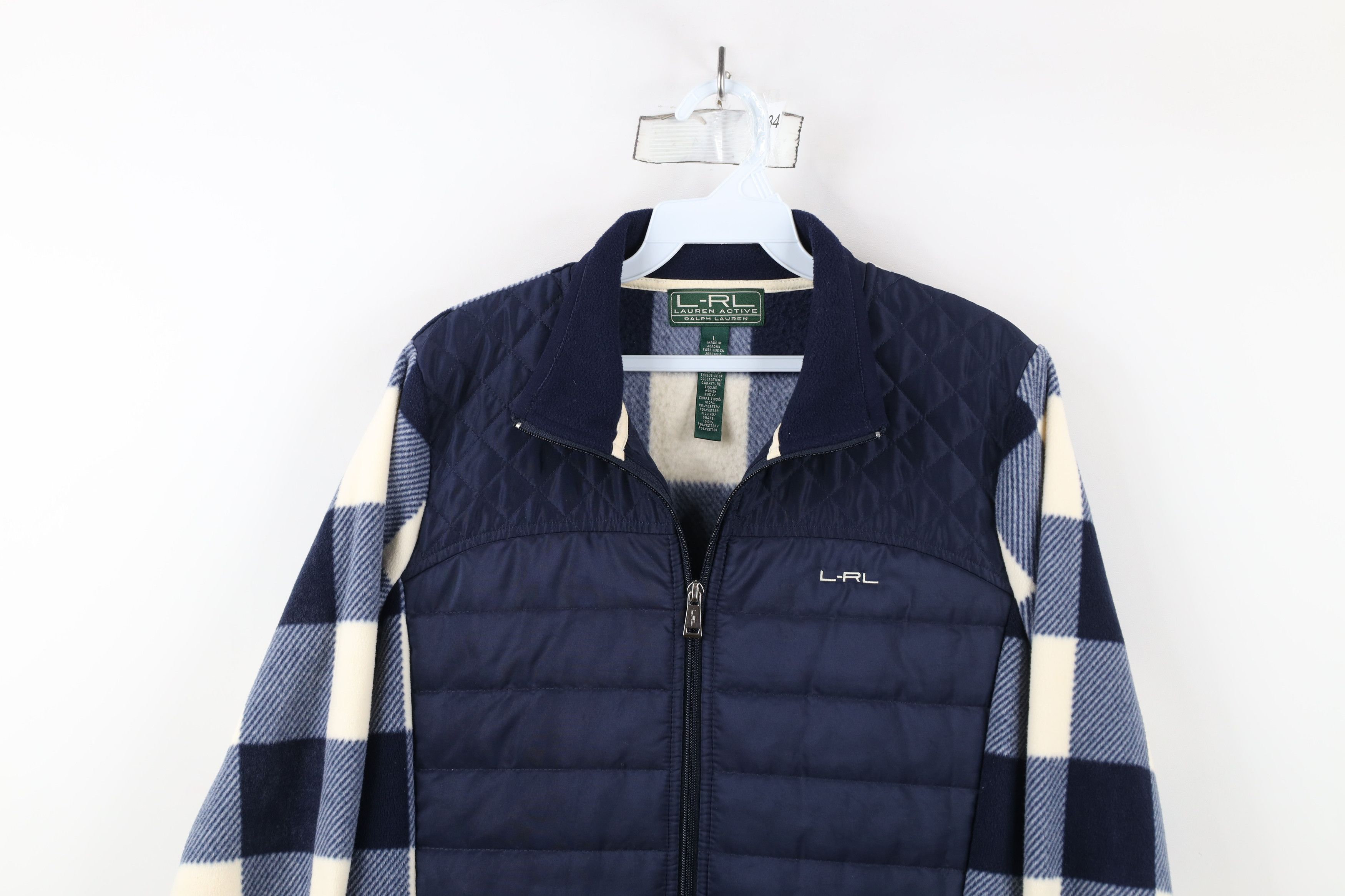 Ralph Lauren × Vintage Vintage 90s Ralph Lauren Quilted Fleece Full Zip Jacket Size L / US 10 / IT 46 - 2 Thumbnail