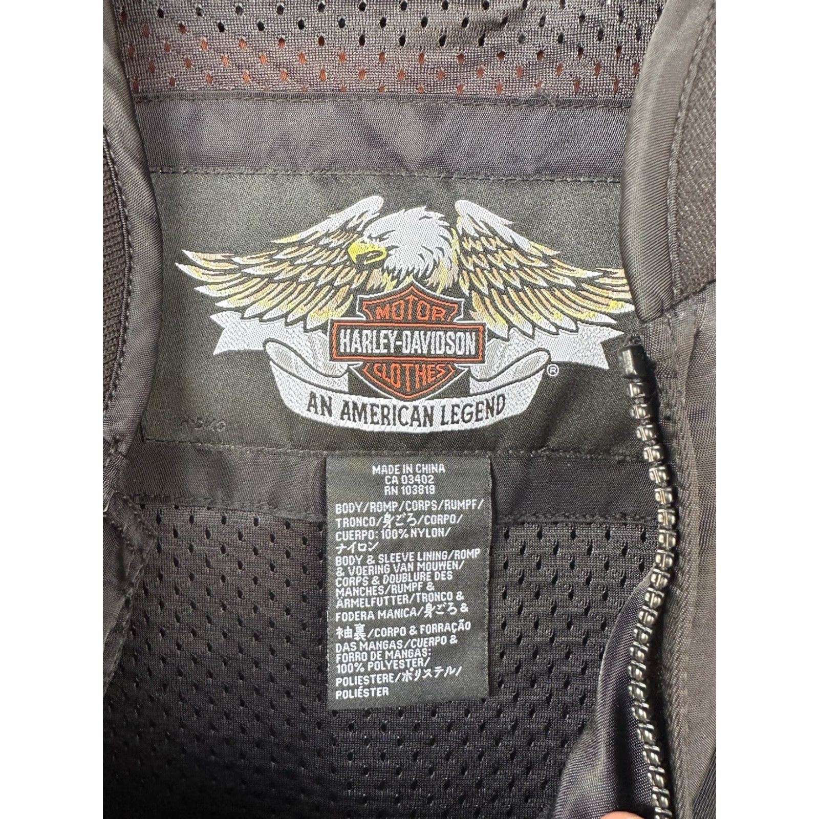 Harley Davidson Harley-Davidson Jacket Mens Bar Shield Nylon Bomber Zip Black Orange Shield Colorblocked 2000s Riding Size US M / EU 48-50 / 2 - 3 Thumbnail