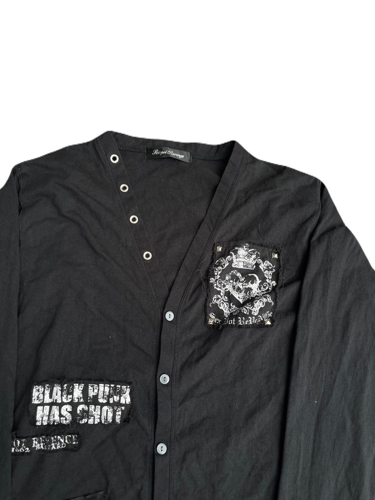 2000s Japanese archive Vkei Poem Patch Grunge Cardigan