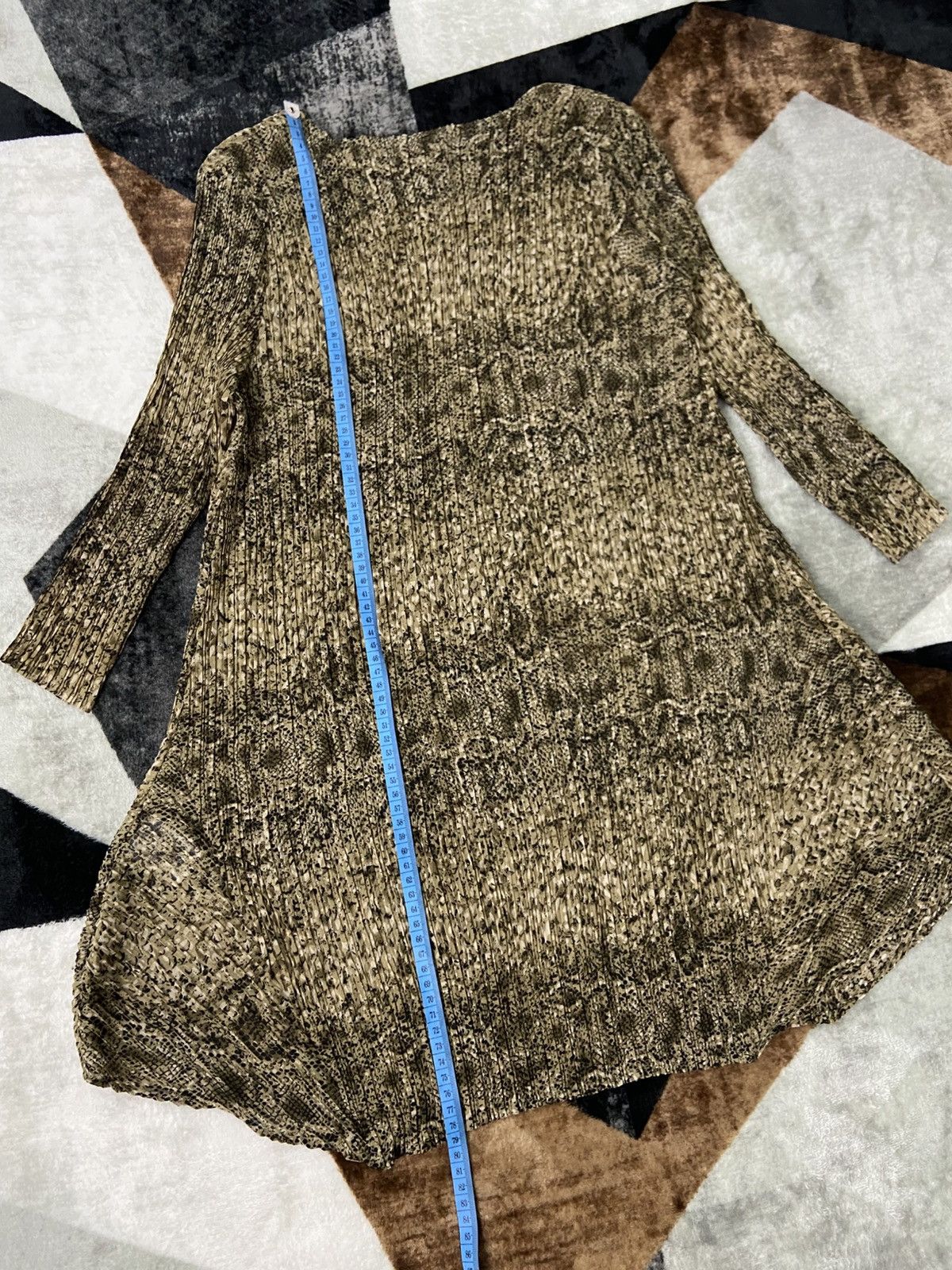 Japanese Brand Pleatsme Snakeskin Pleated Asymmetric Tunic Dress Size ONE SIZE - 12 Thumbnail