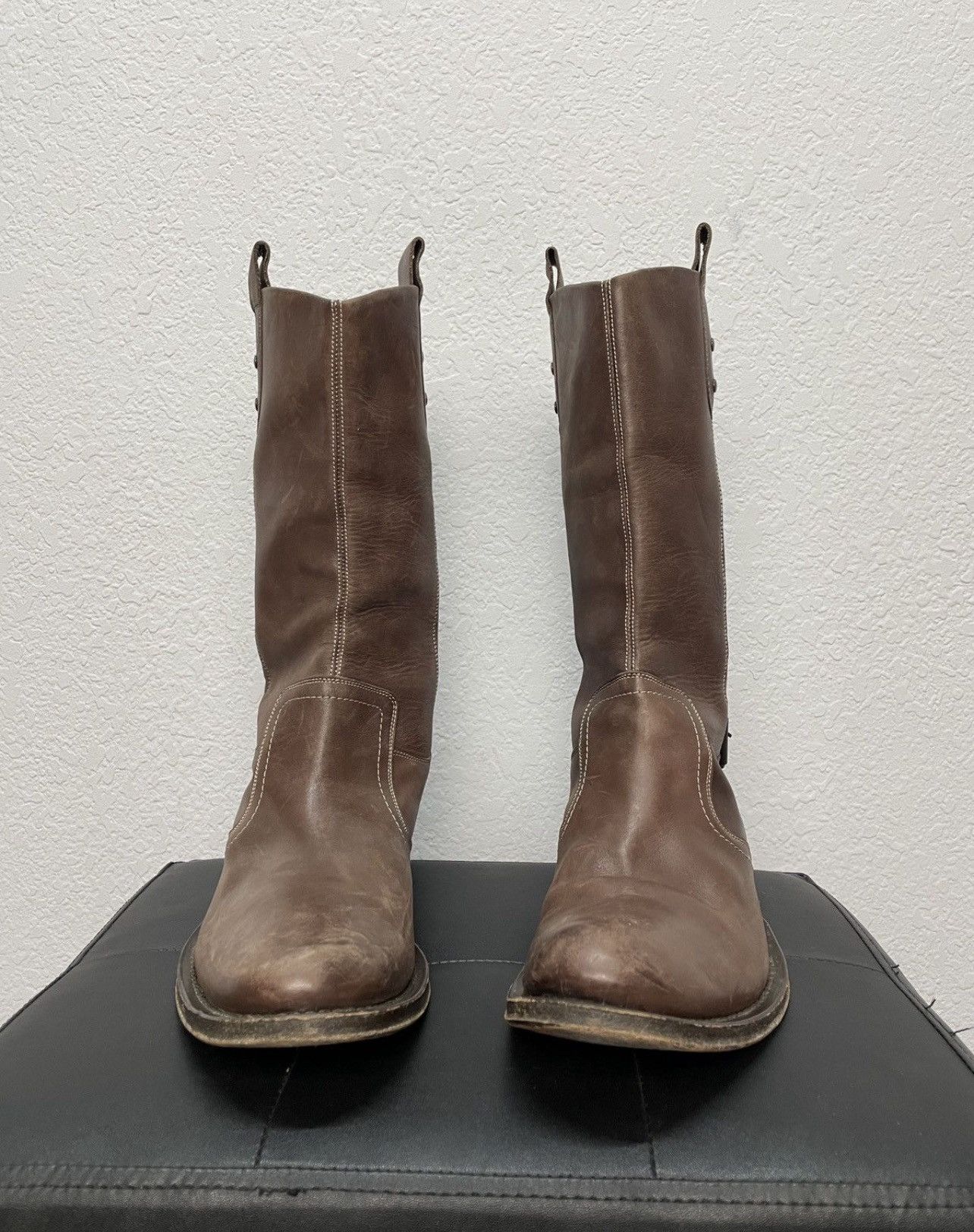 If Six Was Nine Vintage AS 98 Guidi Style High Leather Biker Boots Size US 9.5 / EU 42-43 - 10 Thumbnail