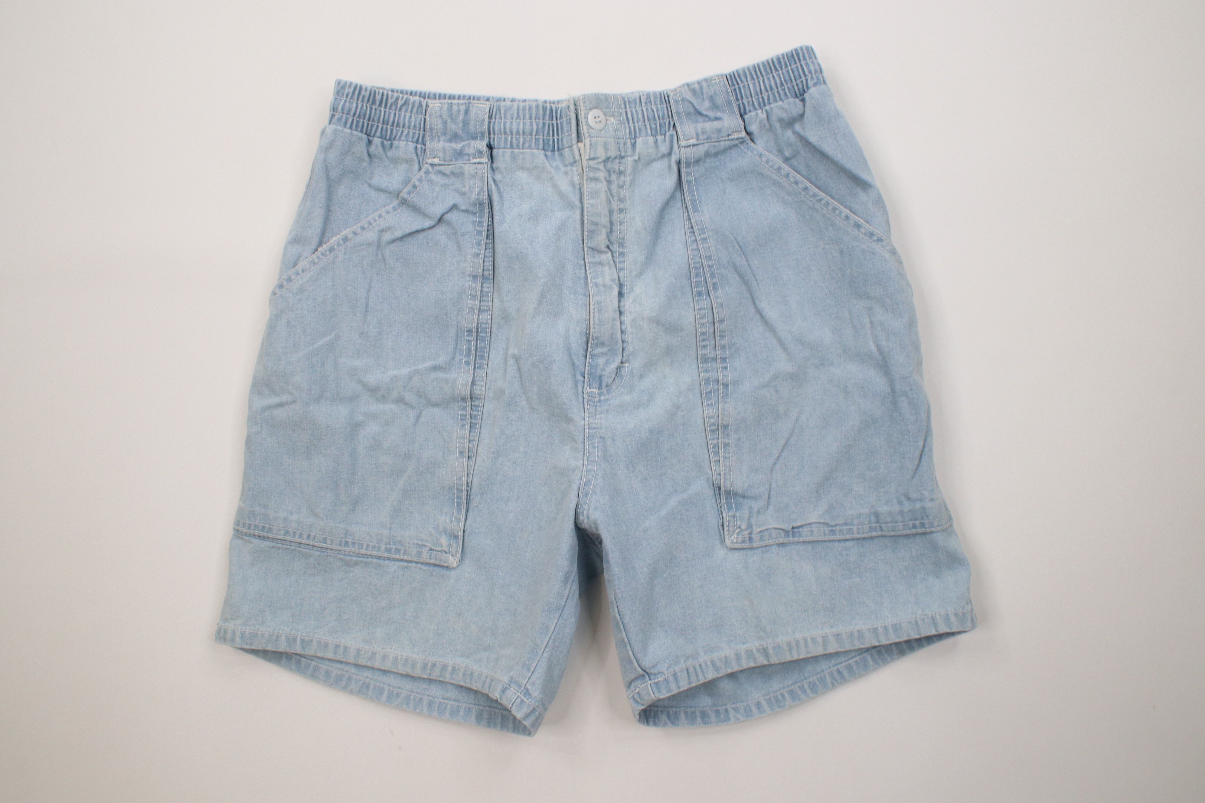 Vintage Vintage 90s Streetwear Denim Above Knee Utility Shorts Size US 34 / EU 50 - 1 Thumbnail