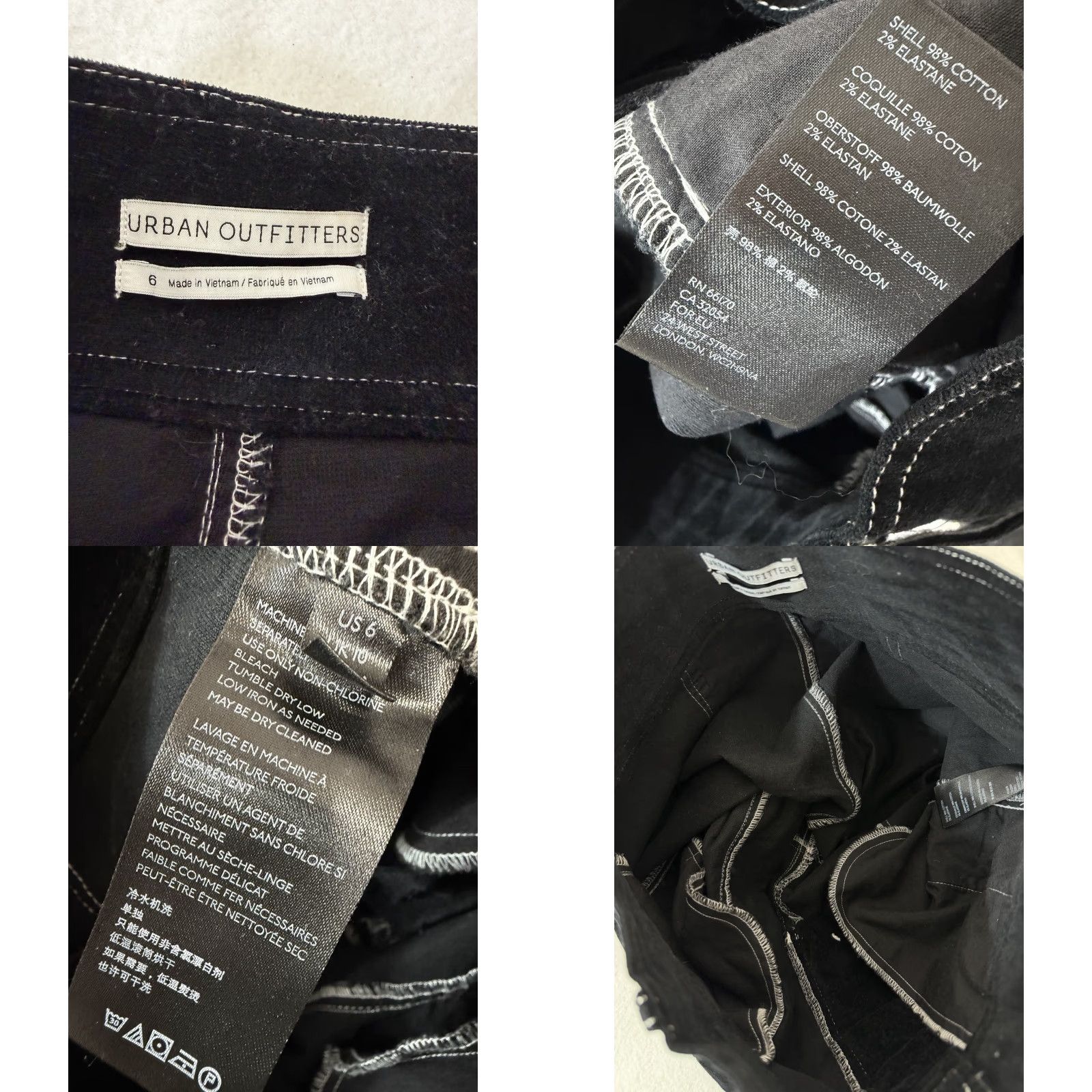 Urban Outfitters VINTAGE Urban Outfitters Pants Women Black Velvet Thick White Stitch Size 6 Size 28" / US 6 / IT 42 - 8 Thumbnail