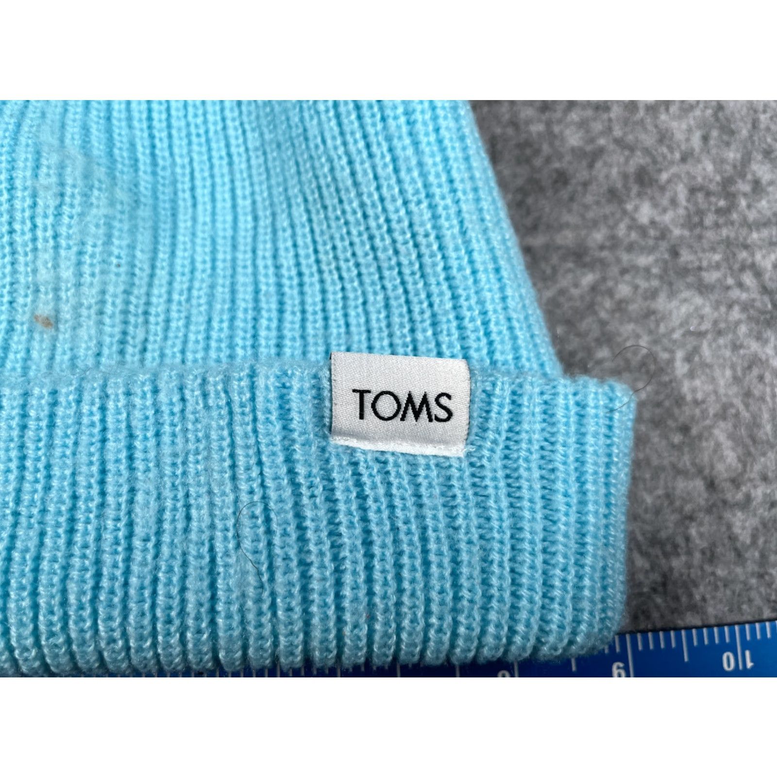 Toms Tom's Beanie Hat Adult One Size Light Blue Double Knit 100% Acrylic Ski Outdoor Casual Unisex Mens Womens Accessories Size ONE SIZE - 2 Thumbnail