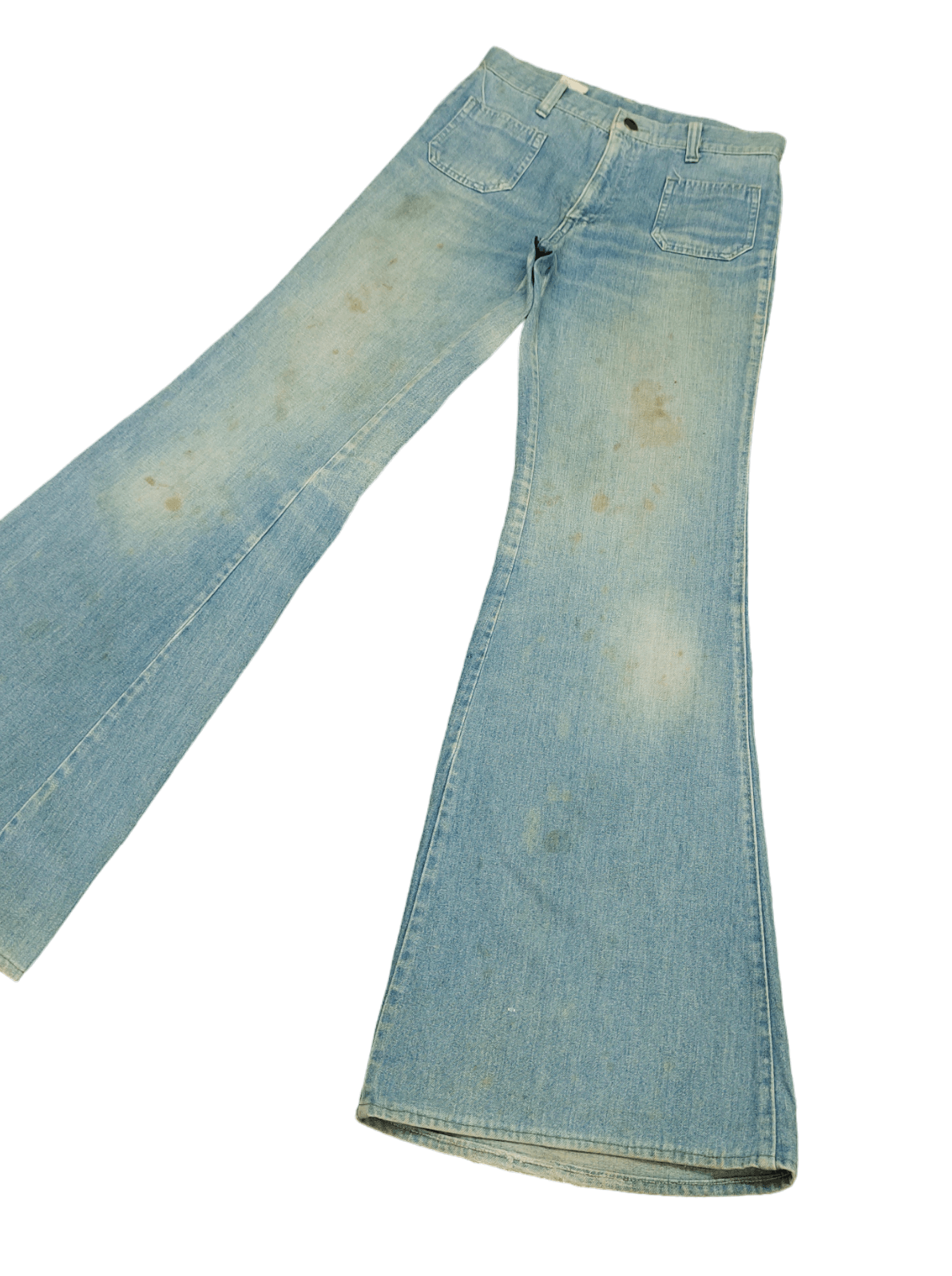 If Six Was Nine Flare Jeans Dirty Dusty Bell Bottom Boot Cut Y2k Goa Size US 27 - 1 Thumbnail