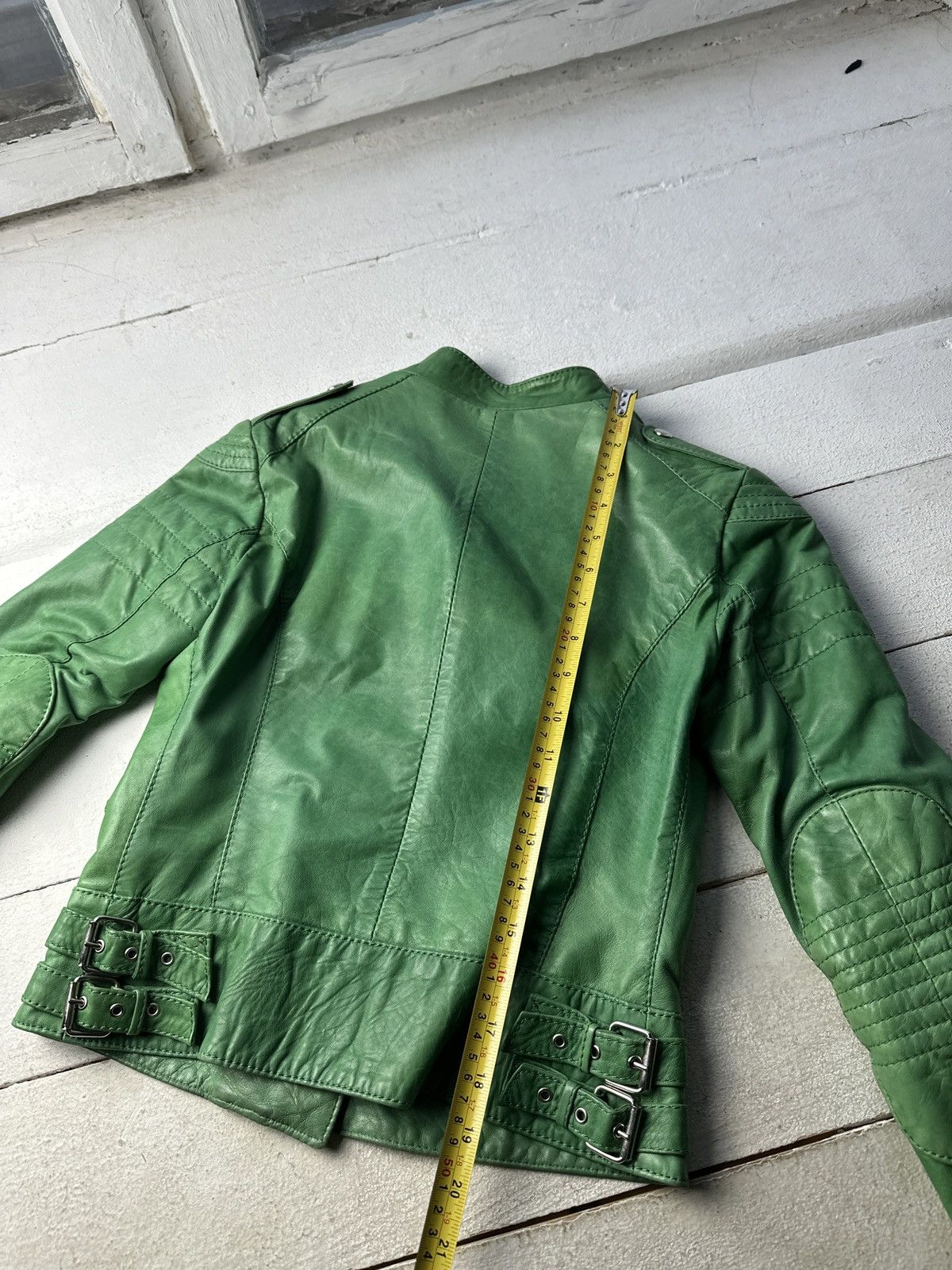 Other 🚨Y2K RICK OWENS TYPE DIRTY SLIM FIT ZIP LEATHER JACKET Size S / US 4 / IT 40 - 15 Thumbnail