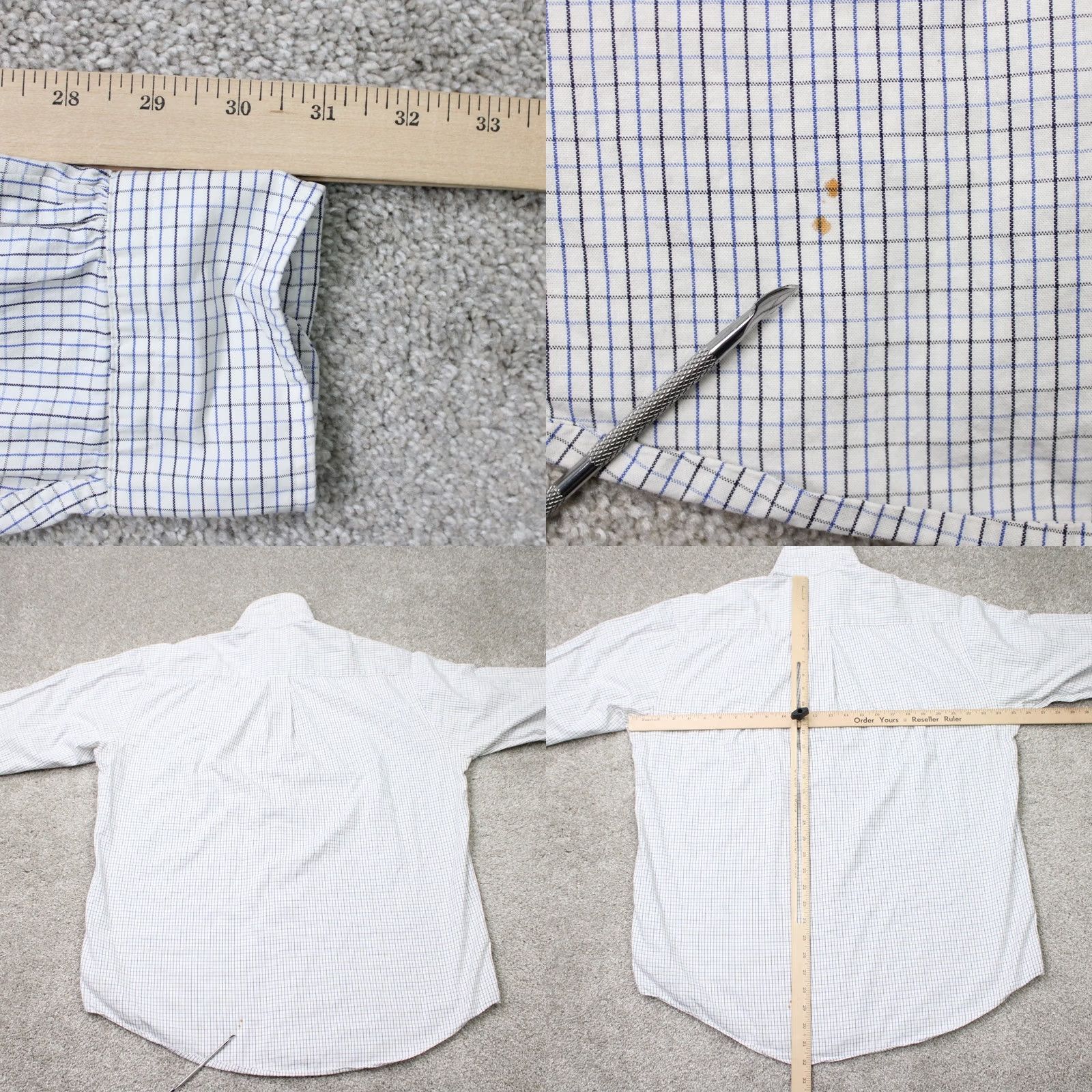 Brooks Brothers Brooks Brothers Shirt Mens 16-4 Blue/White Check Cotton Long Sleeve Relaxed Fit Button-Down Business Casual Workwear Size US L / EU 52-54 / 3 - 8 Thumbnail