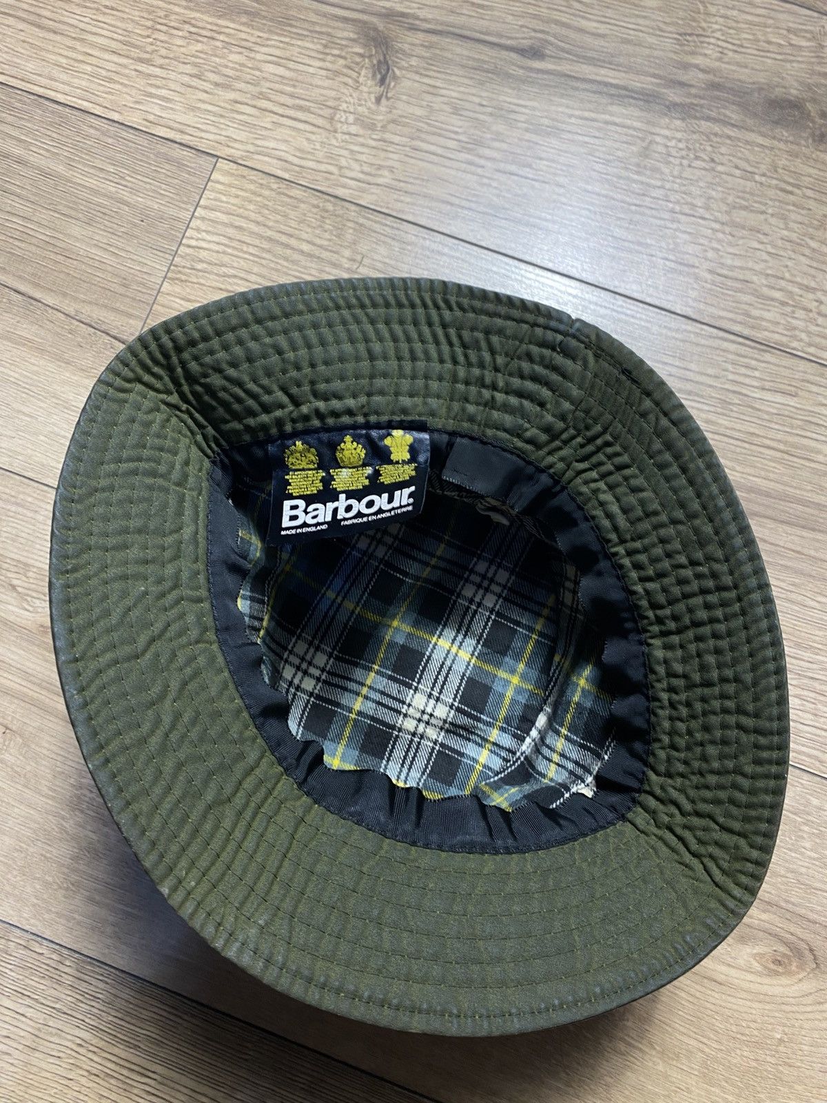 Barbour Vintage Barbour Wax Hat Bucket Olive Green Size S Tartan Size ONE SIZE - 4 Thumbnail