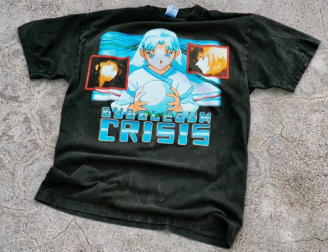 image of Vintage Anime Bubblegum Crisis Baburugamu Kuraishisu Size XL in Black, Men's