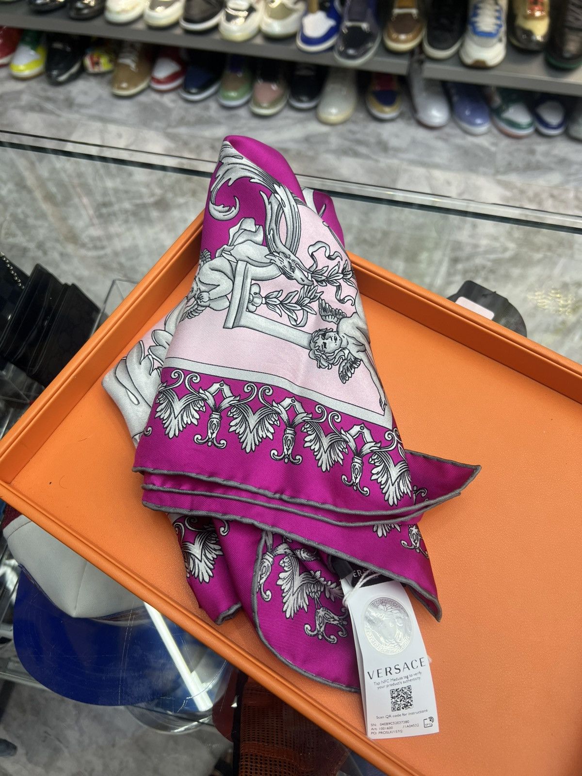Versace Versace Baroque Print Silk Scarf Size ONE SIZE - 1 Thumbnail