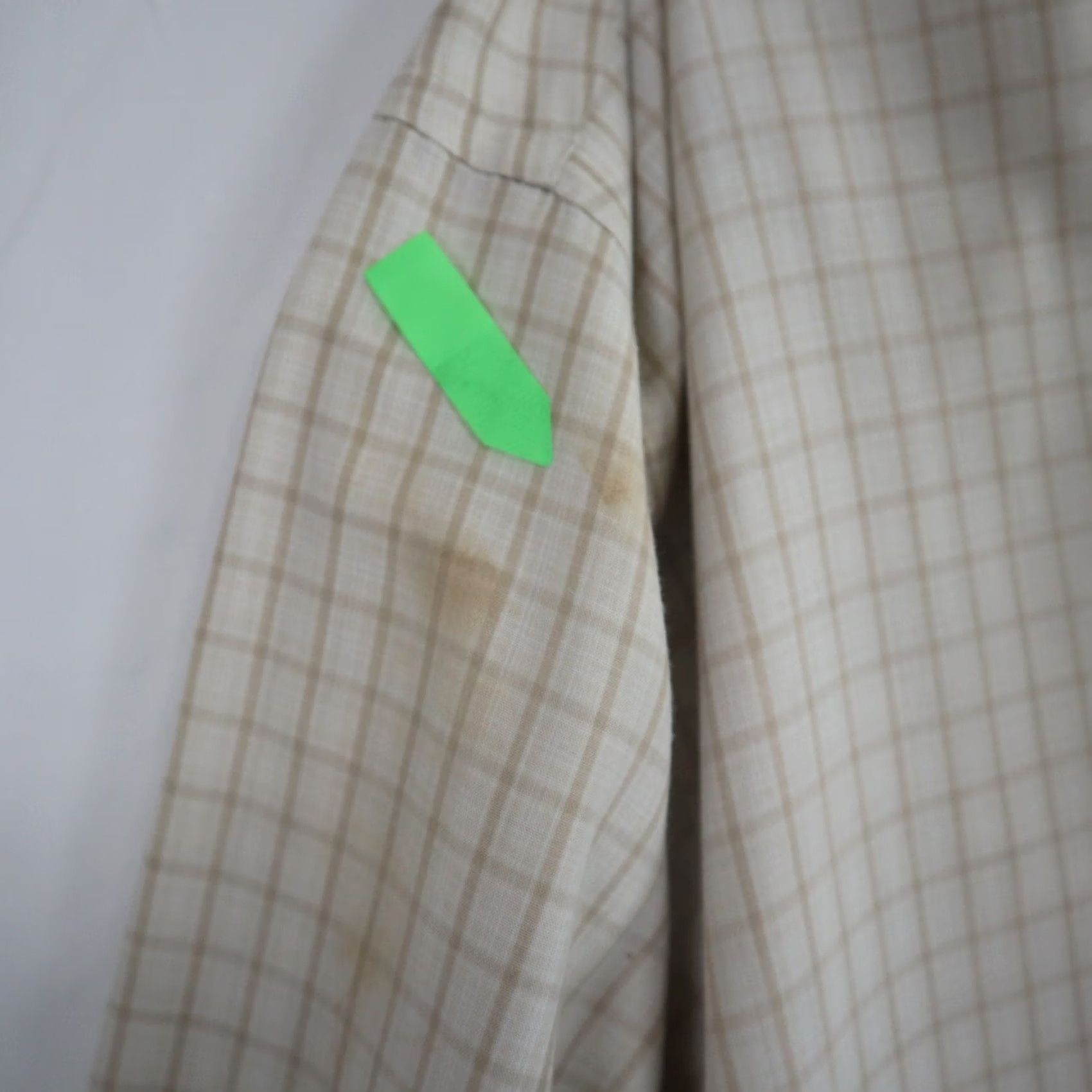 Van Heusen Van Heusen Shirt Mens XL Beige Plaid Pocket Button-Down Long Sleeve Size US XL / EU 56 / 4 - 2 Thumbnail