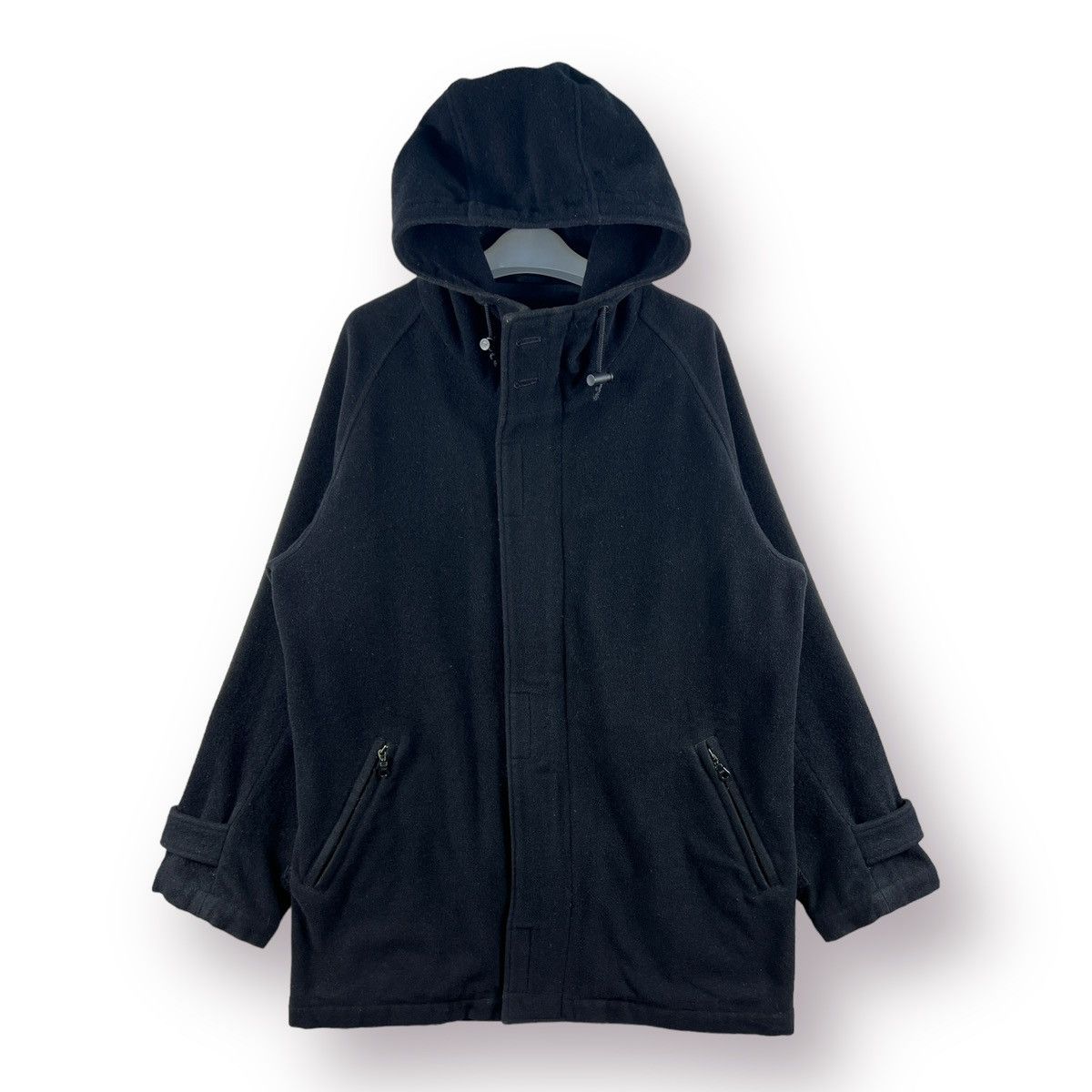 image of Avant Garde D'homme A Homme Wool Hoddie Long Coat - M in Black, Men's (Size Large)