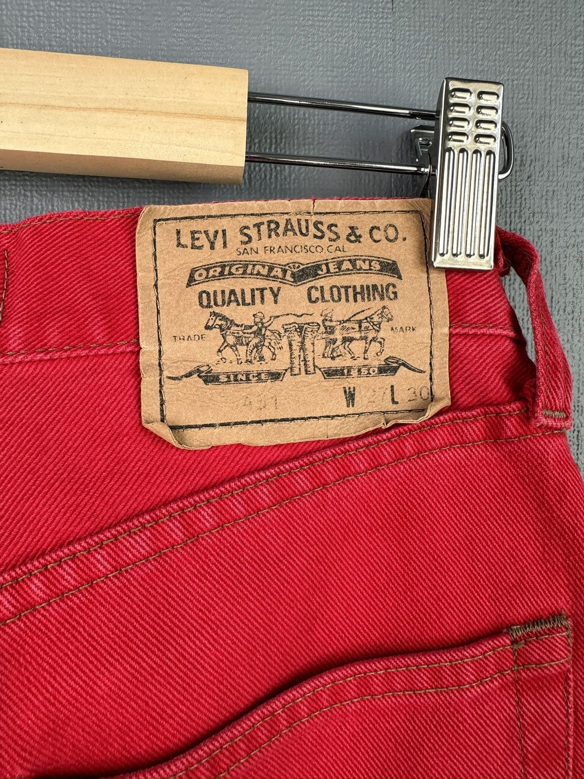 Levi's 90s LEVI’S 451 Baggy Jeans Red Denim made in USA 🇺🇸 Size US 27 - 4 Thumbnail