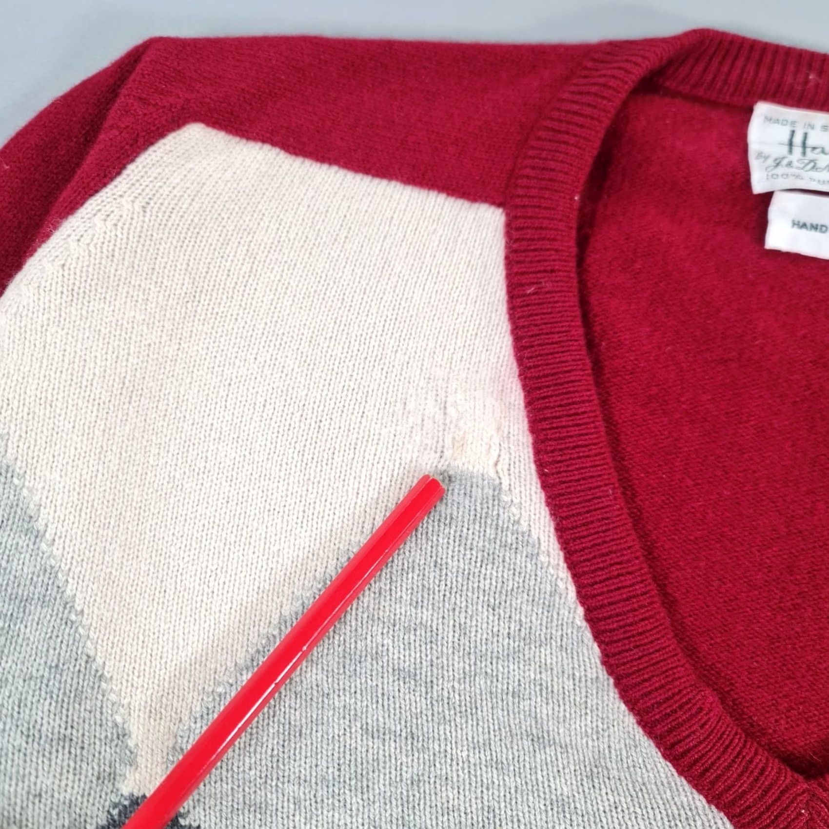 Harrods Harrods McGeorge Jumper Red 40 Diamond 100% Cashmere Knit Pullover Womens M Vintage N/A Size M / US 6-8 / IT 42-44 - 5 Thumbnail