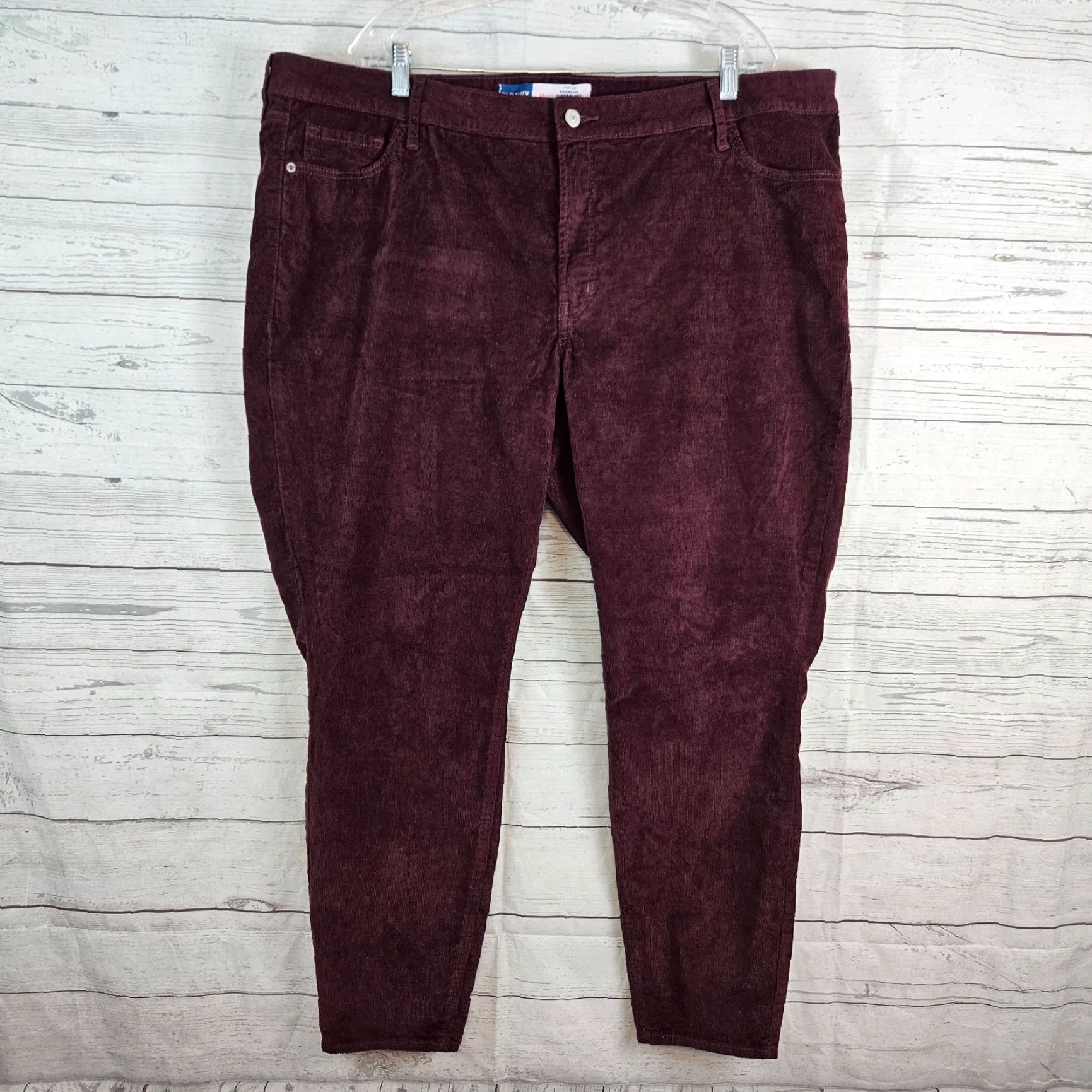 Old Navy Old Navy Womens Rockstar Super Skinny Corduroy Pants Sz 24 Maroon High Rise Size 42" / US 20 - 2 Thumbnail