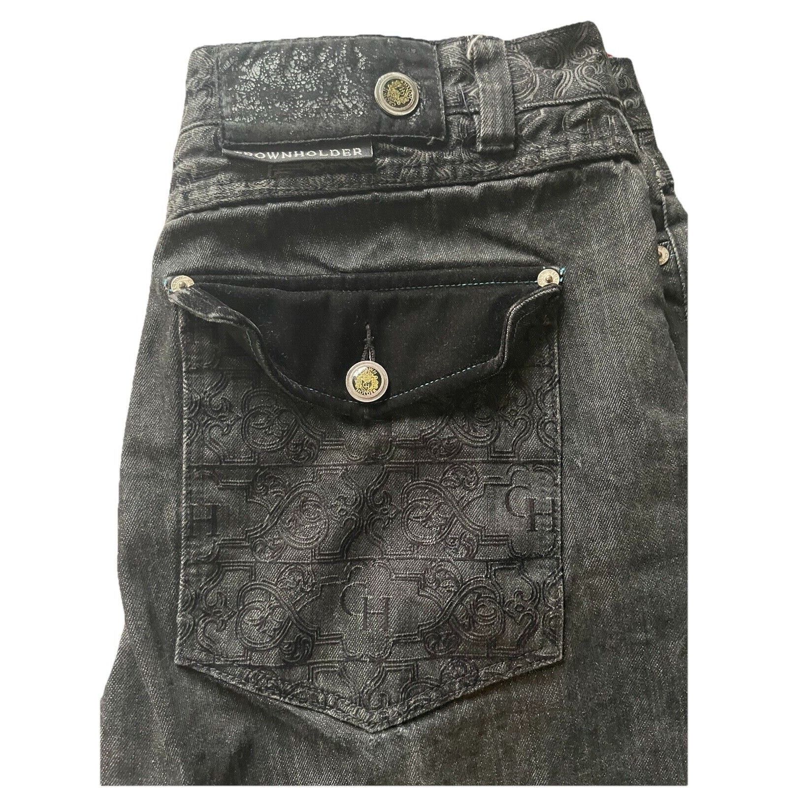Other Vintage Crown Holder Y2K Baggy Jeans Embroidered 40/34 Size US 40 / EU 56 - 4 Thumbnail