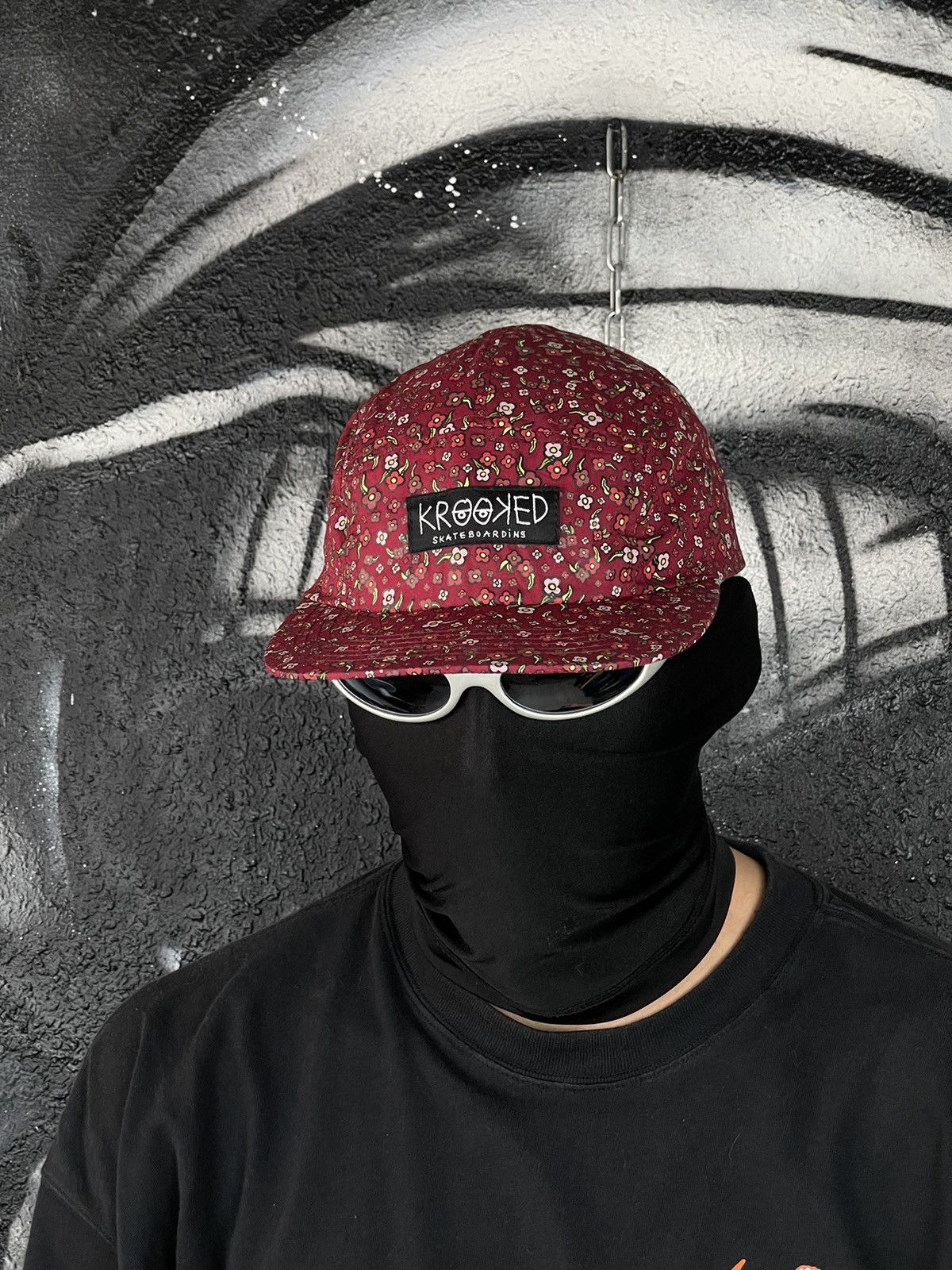 Vintage Krooked Skateboarding Multicolour 5 Panel Cap Size ONE SIZE - 2 Thumbnail
