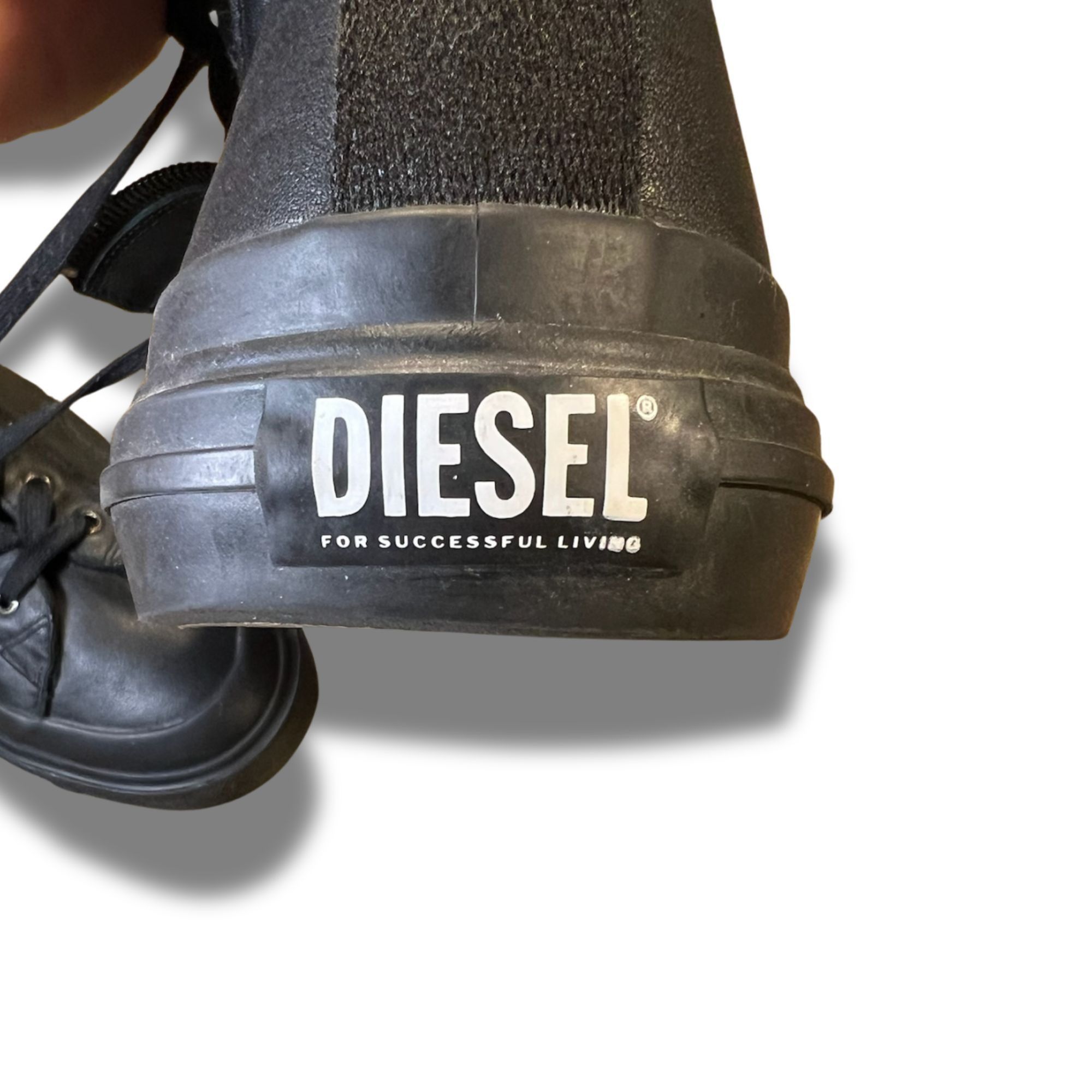 Diesel Diesel sz 12.5 S-Athos DV Mid Black Leather Sneakers Size US 12.5 / EU 45-46 - 8 Thumbnail